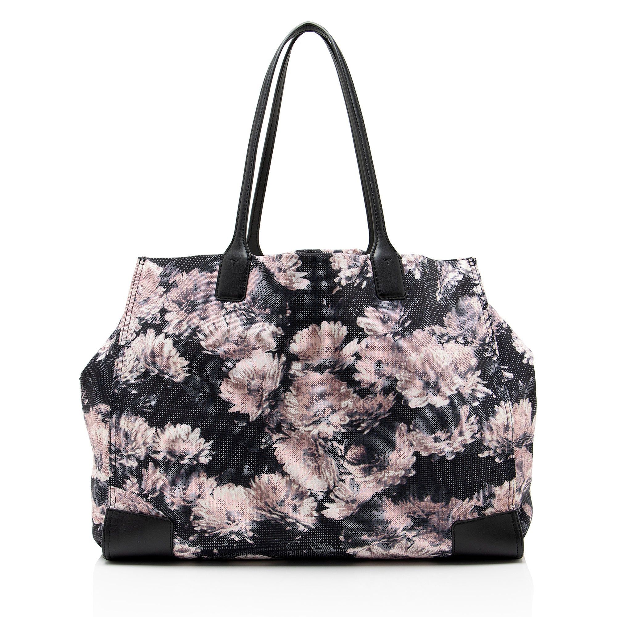 Tory Burch Tory Burch Floral Nylon Leather Ella Tote Size ONE SIZE - 3 Thumbnail