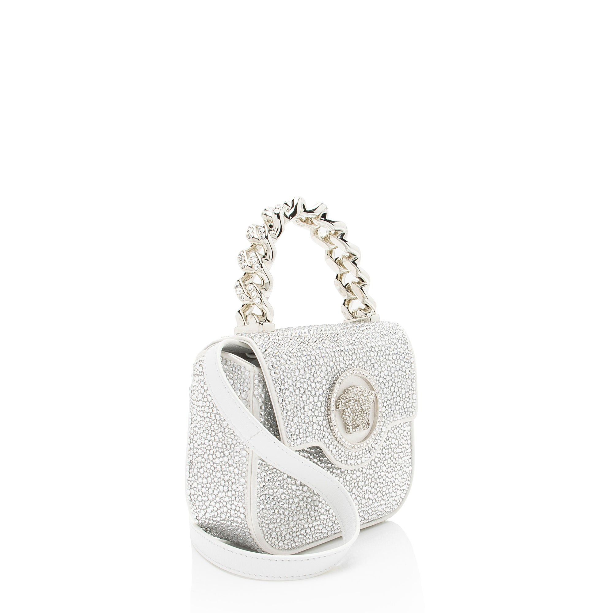 Versace Versace Satin Crystal Embellished La Medusa Mini Top Handle Size ONE SIZE - 2 Thumbnail