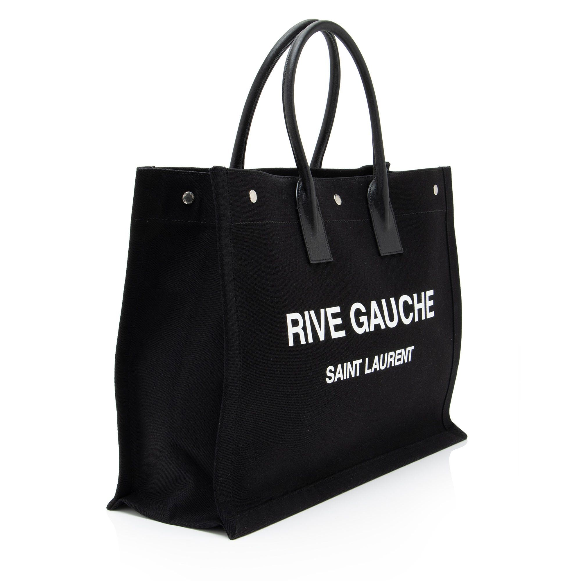 Saint Laurent Paris Saint Laurent Canvas Calfskin Rive Gauche Large Tote Size ONE SIZE - 2 Thumbnail