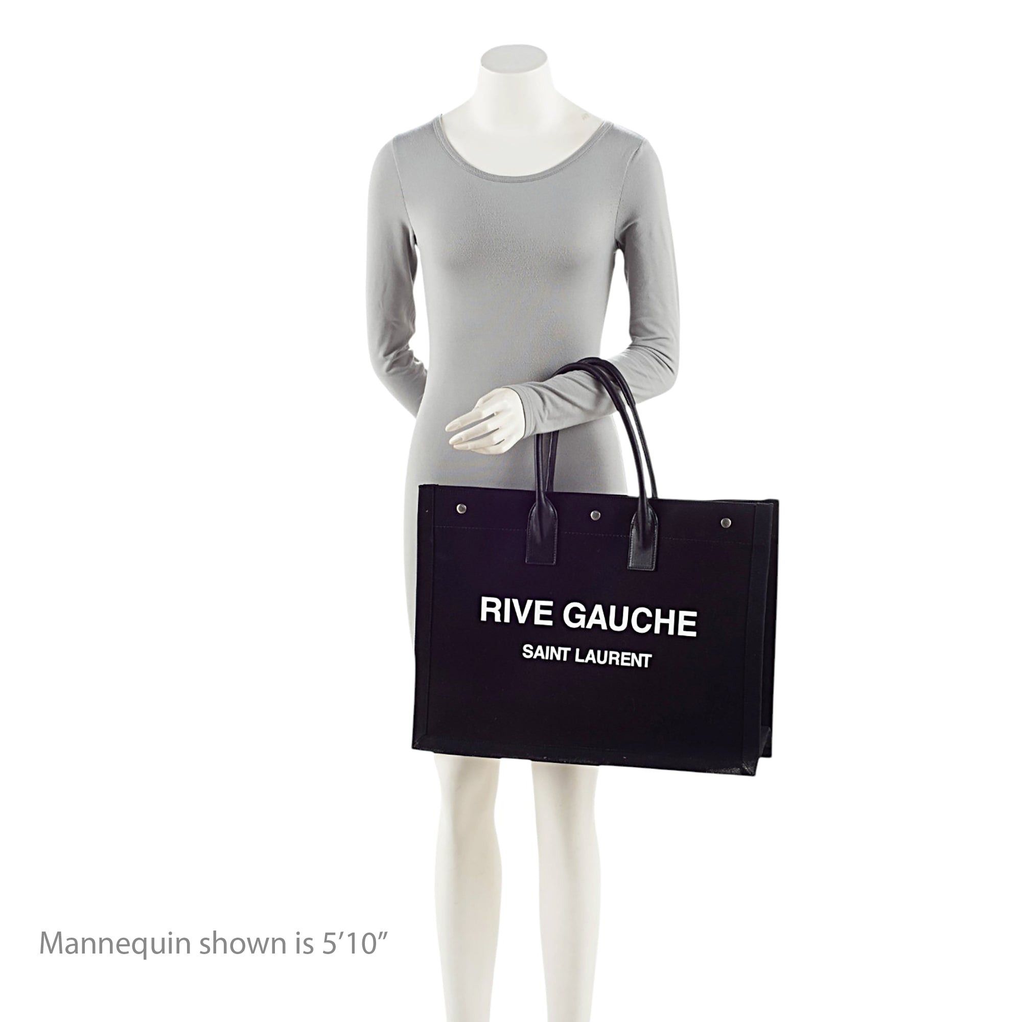 Saint Laurent Paris Saint Laurent Canvas Calfskin Rive Gauche Large Tote Size ONE SIZE - 5 Thumbnail