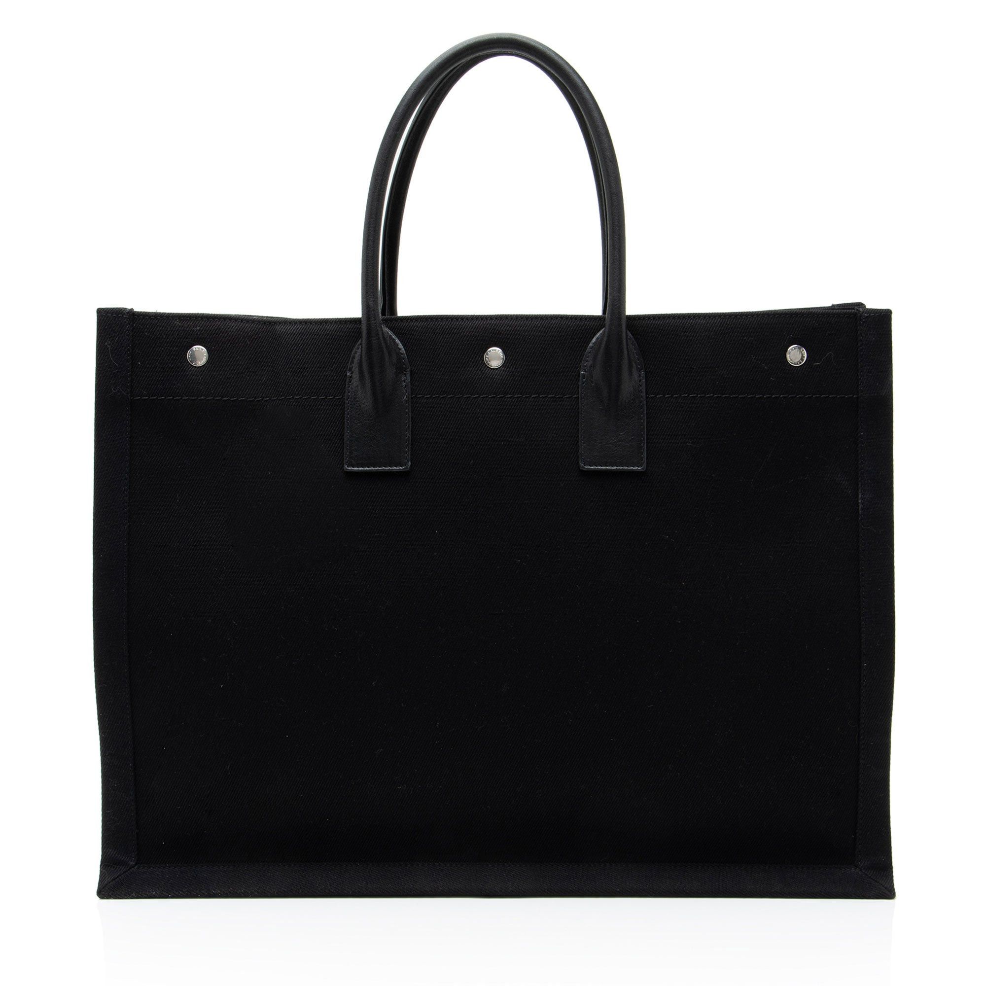 Saint Laurent Paris Saint Laurent Canvas Calfskin Rive Gauche Large Tote Size ONE SIZE - 3 Thumbnail