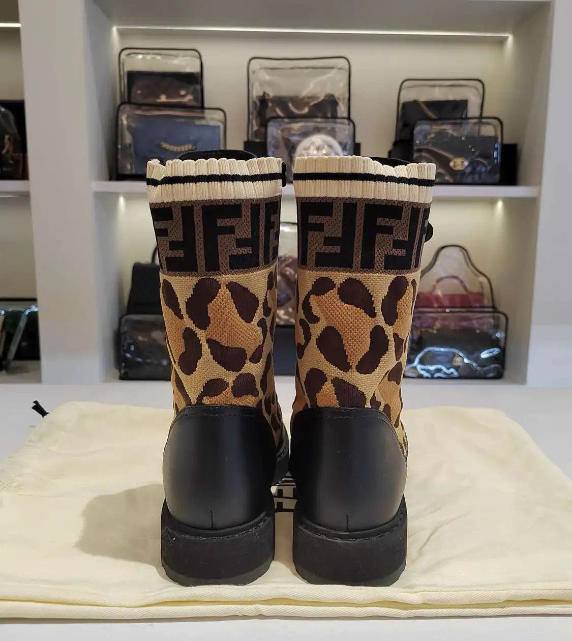 Fendi FENDI black cowhide leather Women's knee-high boots 36 Size US 6 / IT 36 - 2 Thumbnail