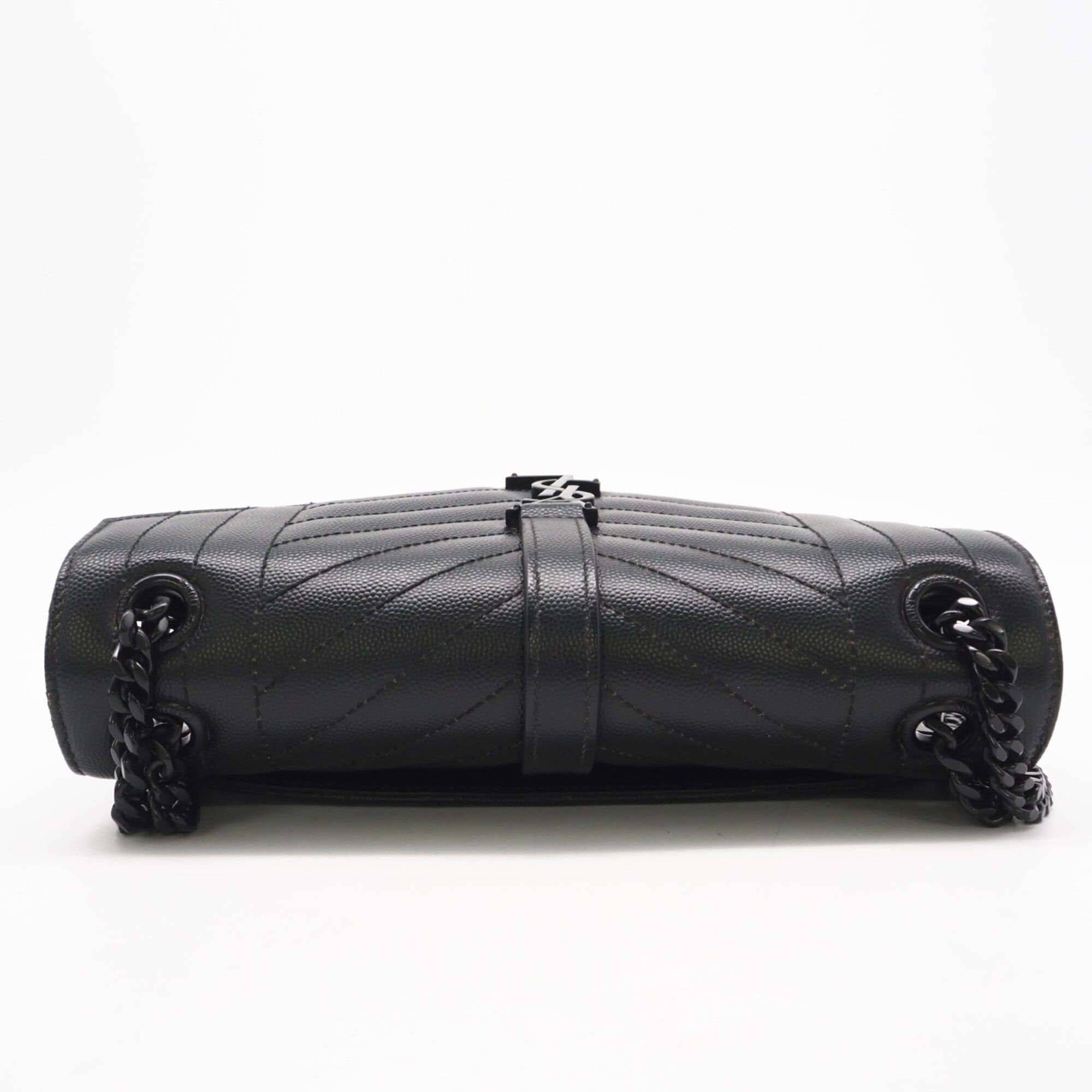 Yves Saint Laurent YVES SAINT LAURENT Mixed Matelassé Lambskin Envelope Medium Shoulder Bag 600185 Black Women's Size ONE SIZE - 7 Thumbnail