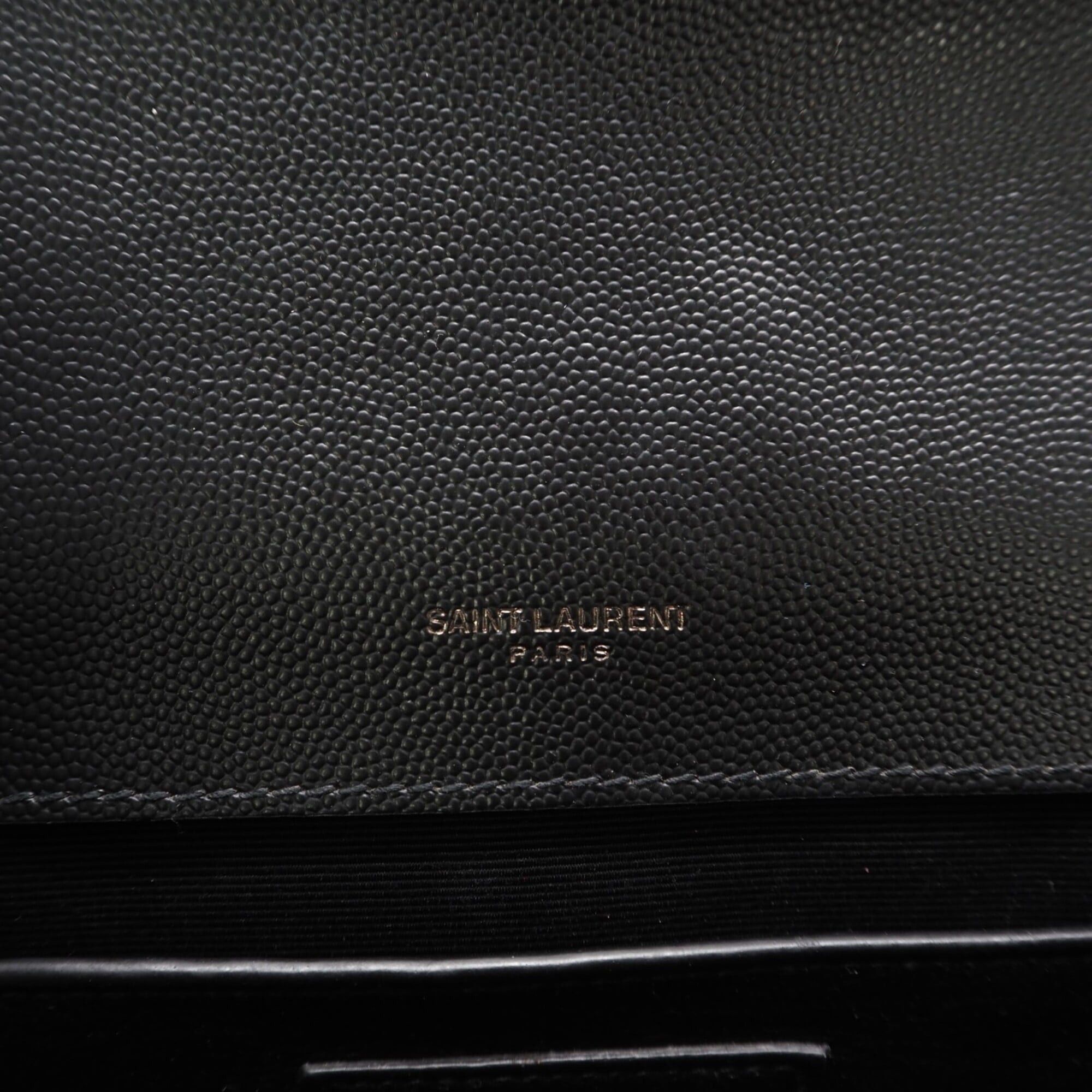 Yves Saint Laurent YVES SAINT LAURENT Mixed Matelassé Lambskin Envelope Medium Shoulder Bag 600185 Black Women's Size ONE SIZE - 16 Thumbnail