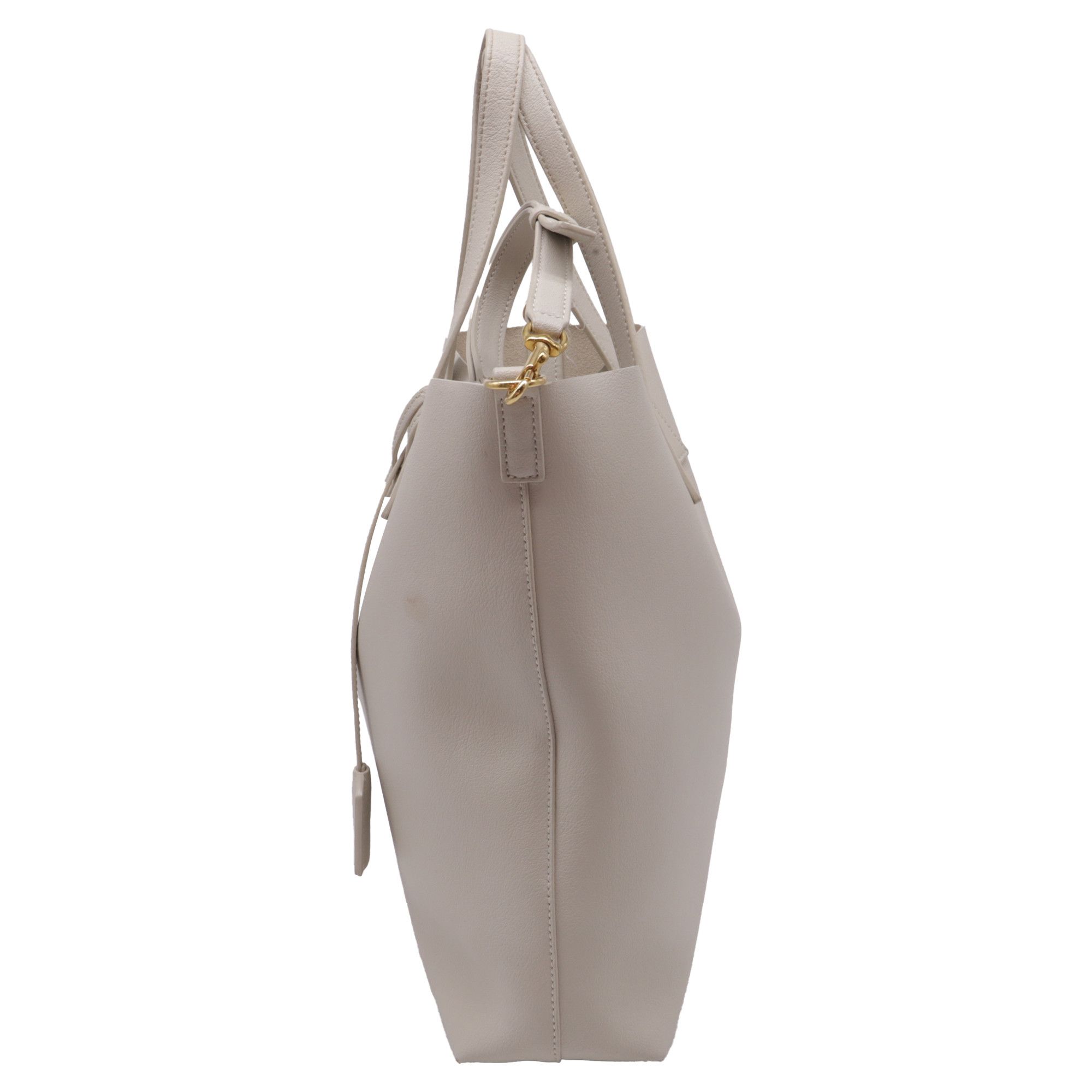 Saint Laurent Paris Saint Laurent N/S Shopping Tote in Beige Leather Size ONE SIZE - 3 Thumbnail