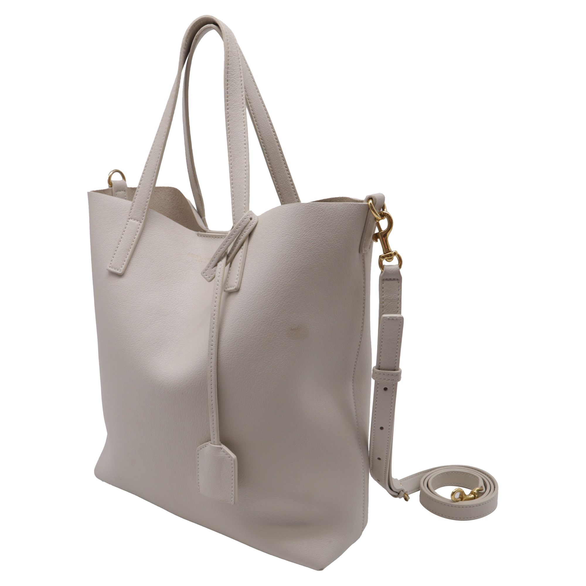 Saint Laurent Paris Saint Laurent N/S Shopping Tote in Beige Leather Size ONE SIZE - 2 Thumbnail