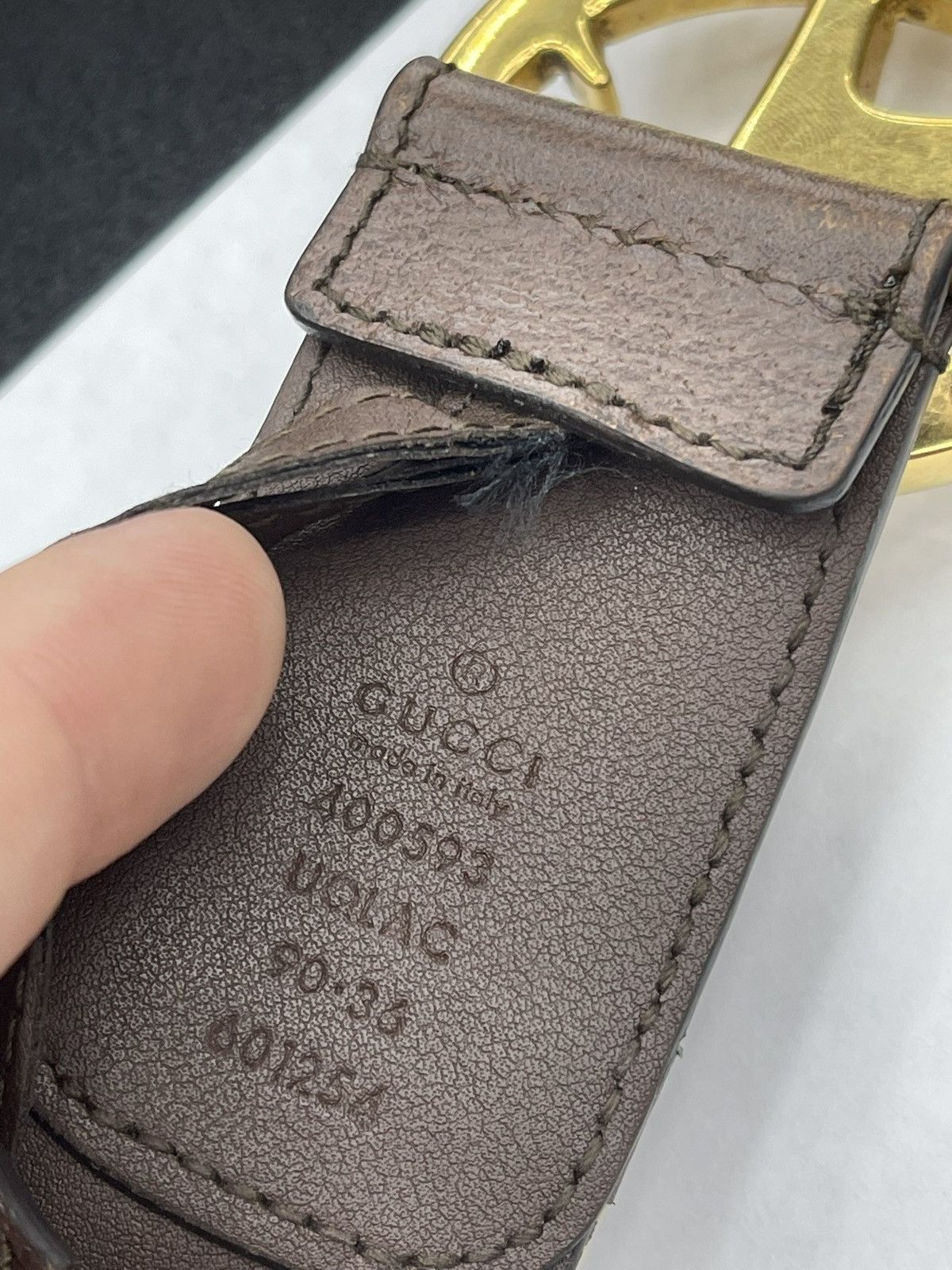 Gucci Size 36/90 - Gucci Monogram GG Textured Calfskin Double G Size 36 - 8 Thumbnail