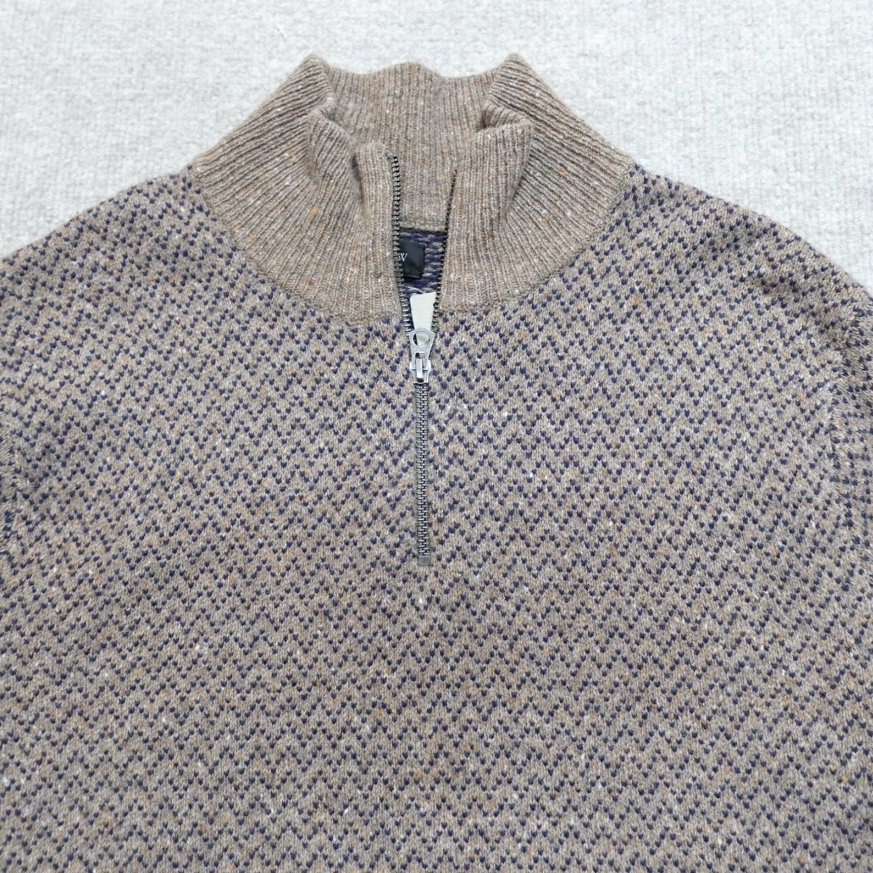 J.Crew J.Crew Sweater Men Mock Neck Medium M Gray Pol yamide Wool Knit 1/4 Zip Pullover Rugged Merino Birds Eye Size US M / EU 48-50 / 2 - 2 Thumbnail
