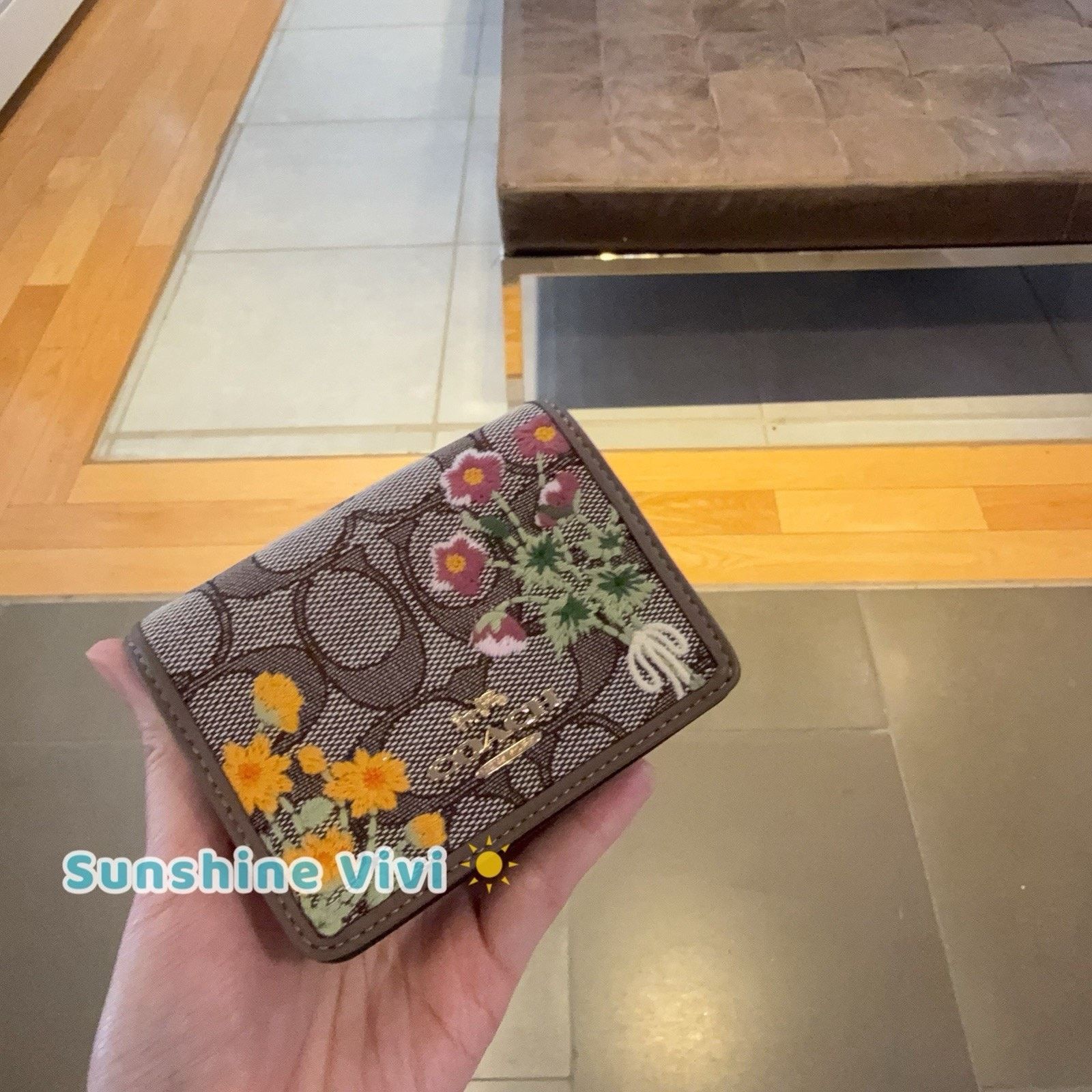 Coach NWT Coach Mini Wallet On A Chain Floral Embroidery CEF60 Size ONE SIZE - 3 Thumbnail