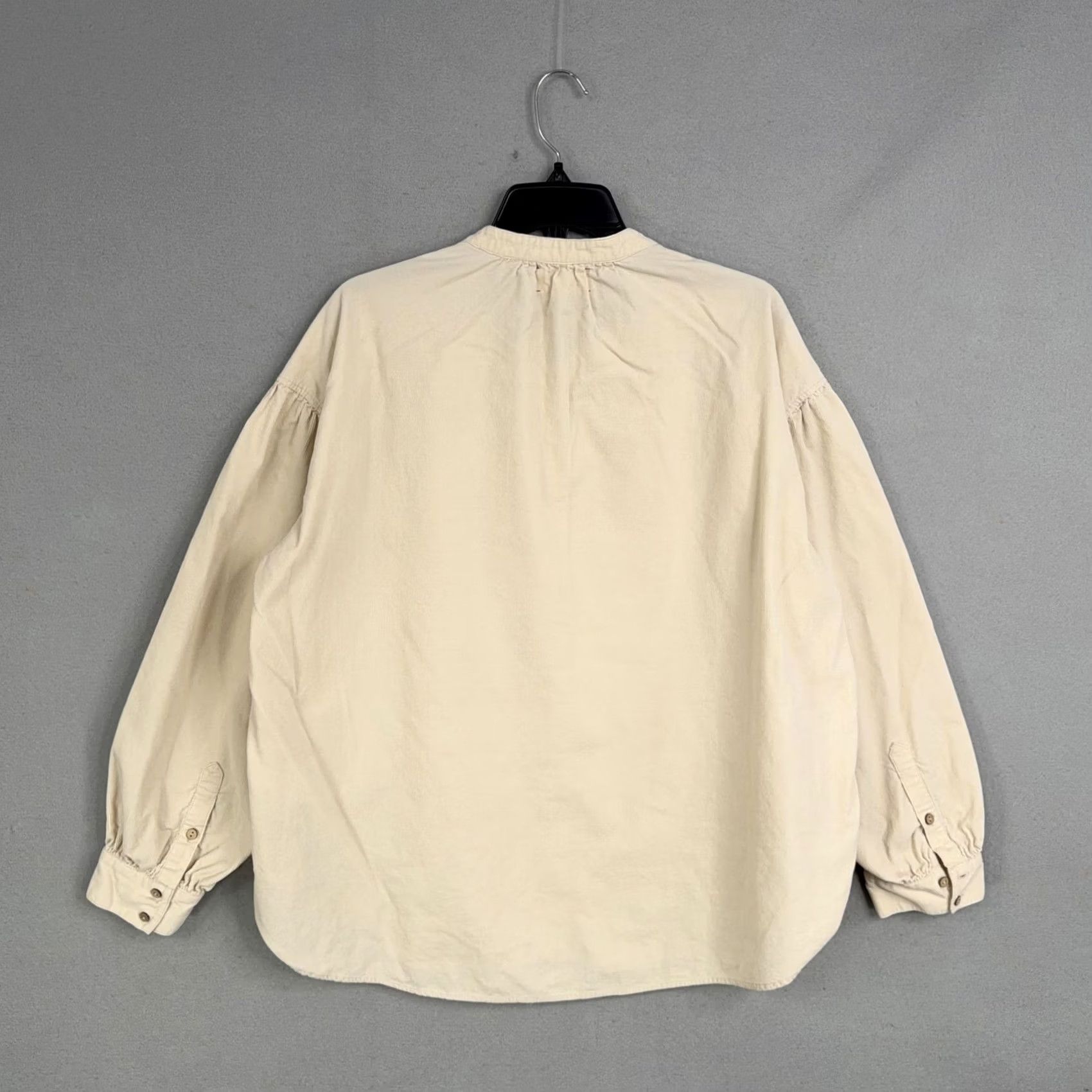 Xirena Xirena Blouse Womens Medium Beige Corduroy Button Front Balloon Sleeve Top Size M / US 6-8 / IT 42-44 - 4 Thumbnail