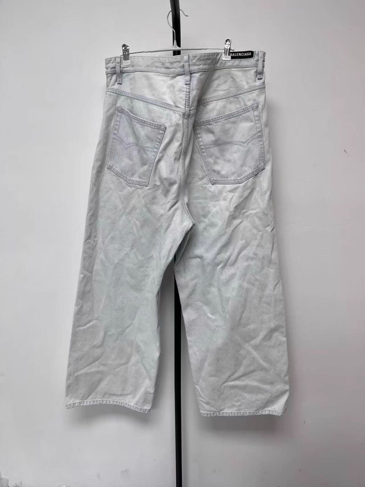 Balenciaga Balenciaga men's solid belted straight relaxed white jeans Size US 38 / EU 54 - 2 Thumbnail