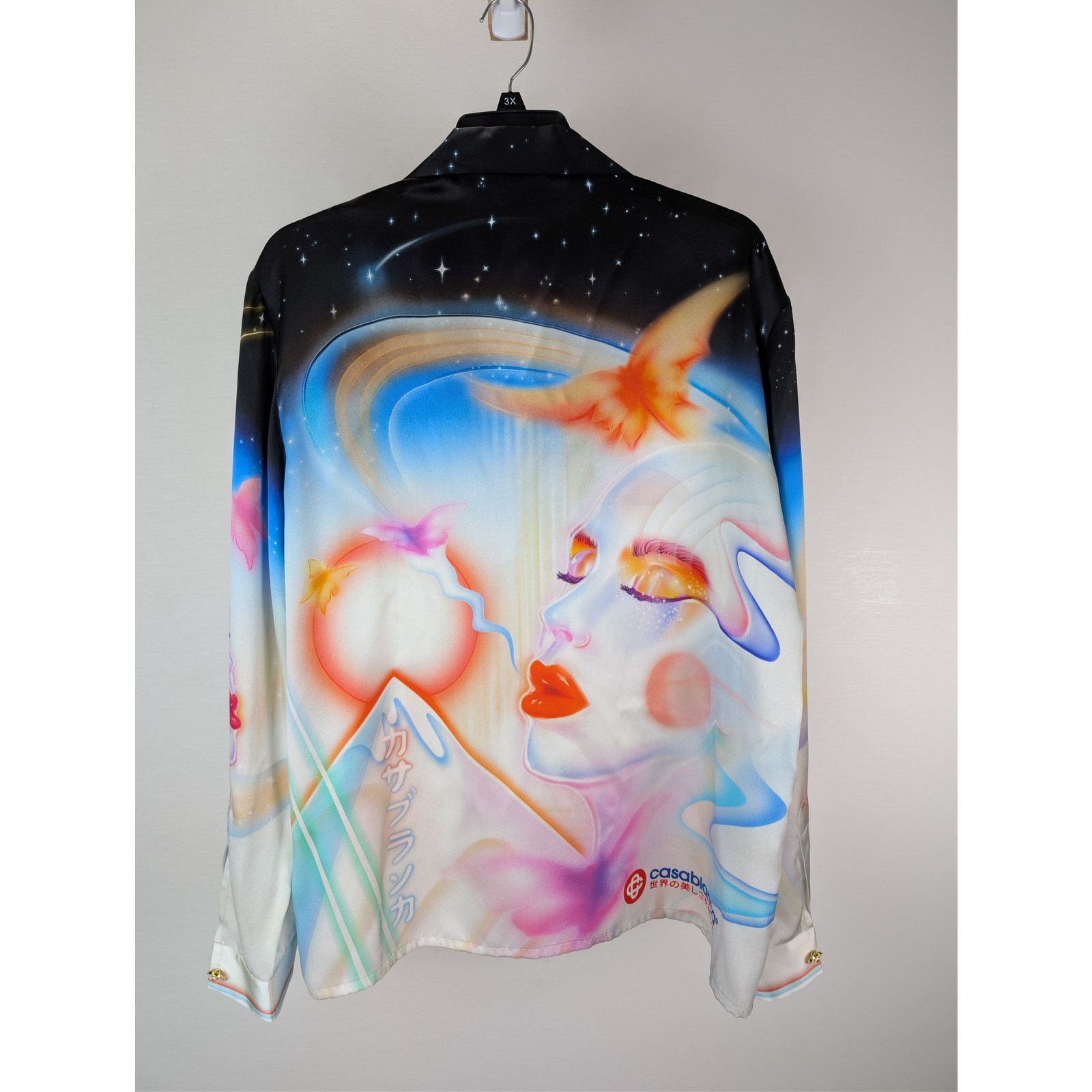Casablanca o1rshd1 Silk Satin Cuban Collar Long Sleeve Shirt Multicolor Size US XL / EU 56 / 4 - 10 Thumbnail