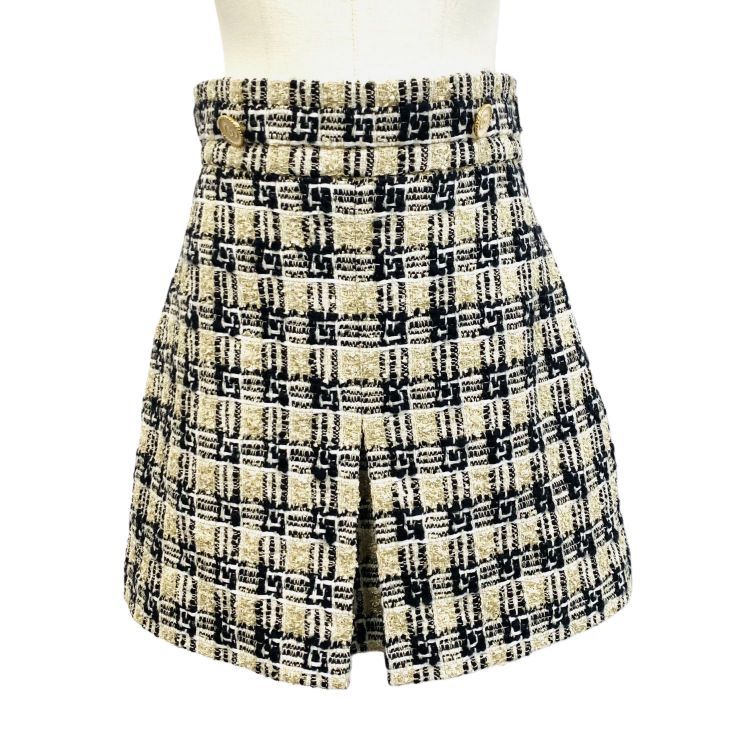 Gucci Gucci Checkered Tweed Mini Skirt Size 40 Size 27" / US 4 / IT 40 - 1 Thumbnail