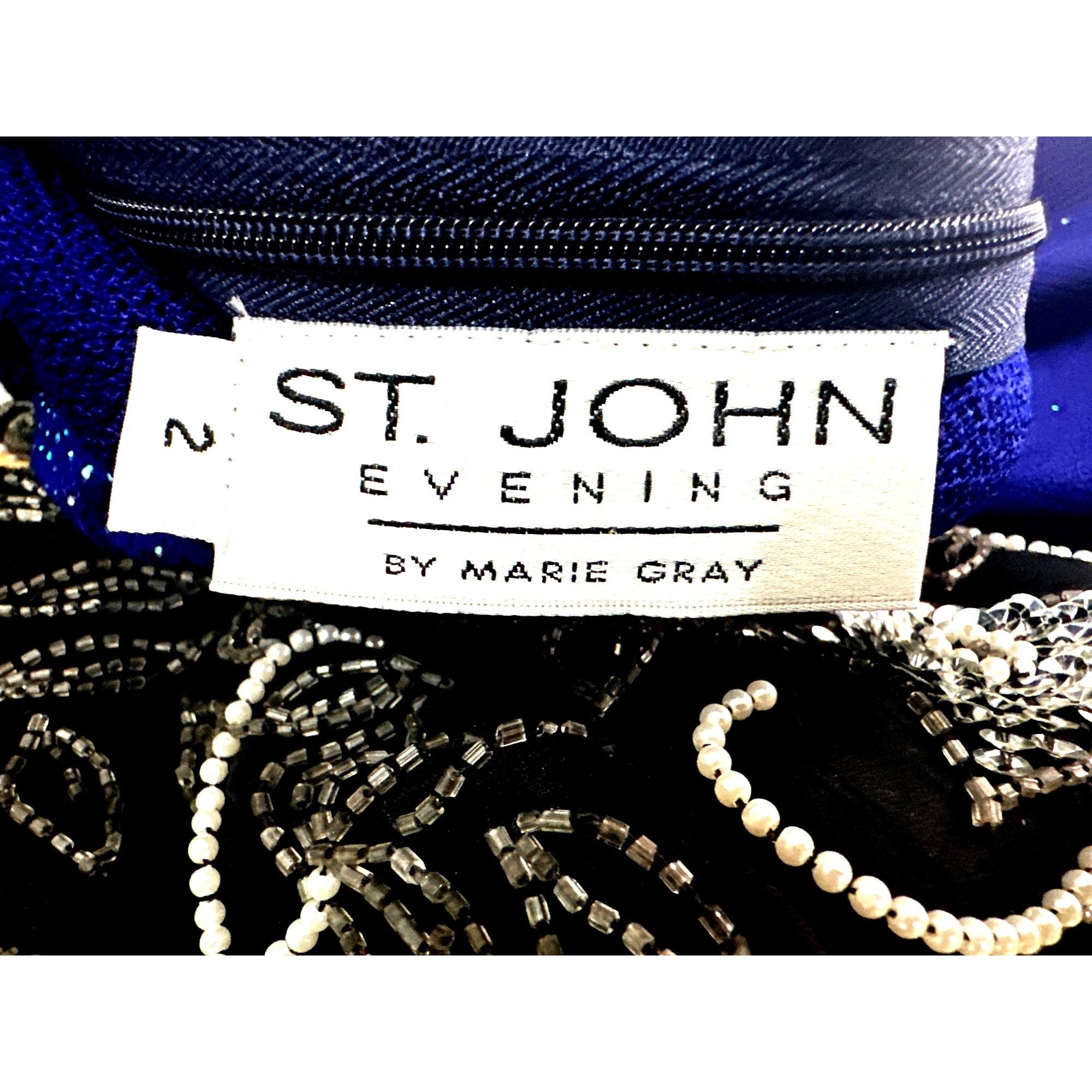 St. John Vintage Dress by St John 2 Royal Purple Santana Knit Maxi Rh Size XS / US 0-2 / IT 36-38 - 9 Thumbnail