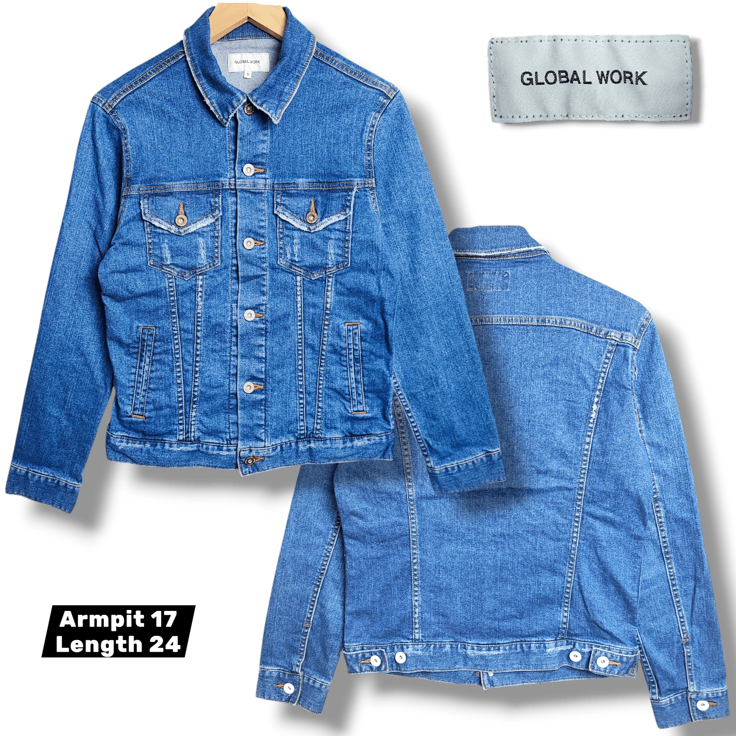 Global Work Global Work Japan Denim Jacket Style Type 3 Trucker 17x24 Size US M / EU 48-50 / 2 - 1 Thumbnail