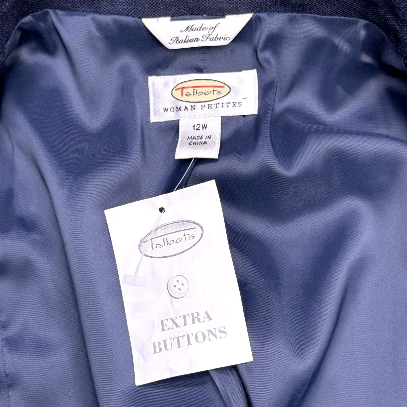 Talbots Talbots Petites Blazer 12W Blue Linen Silk Stretch Career Italian Fabric New Size XL / US 12-14 / IT 48-50 - 6 Thumbnail
