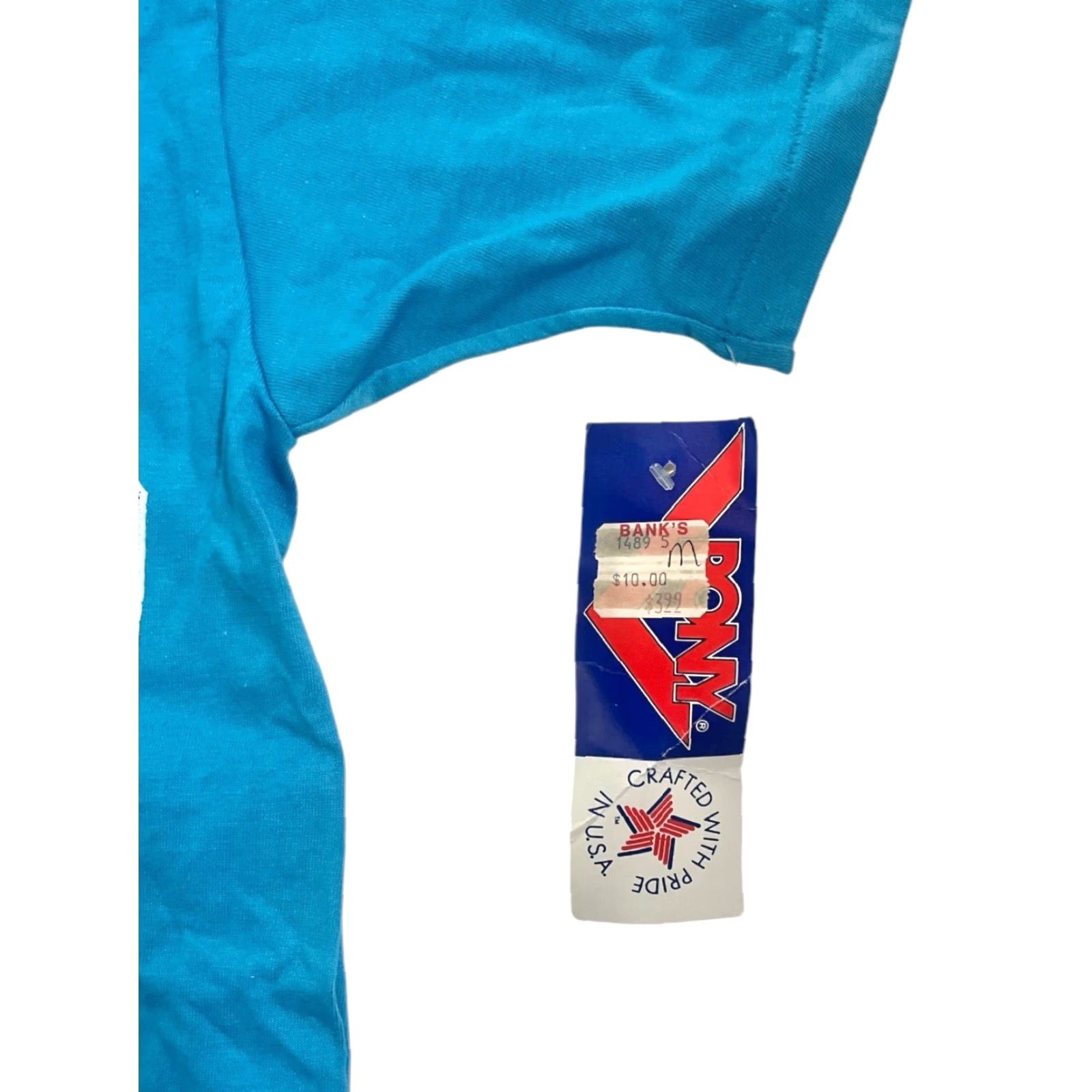 PONY VINTAGE PONY T-Shirt Mens M Blue 90s Deadstock NWT Cotton Blend Crew Neck 28" Long 17.5" Across 7" Sleeves Made in USA Size US M / EU 48-50 / 2 - 2 Thumbnail
