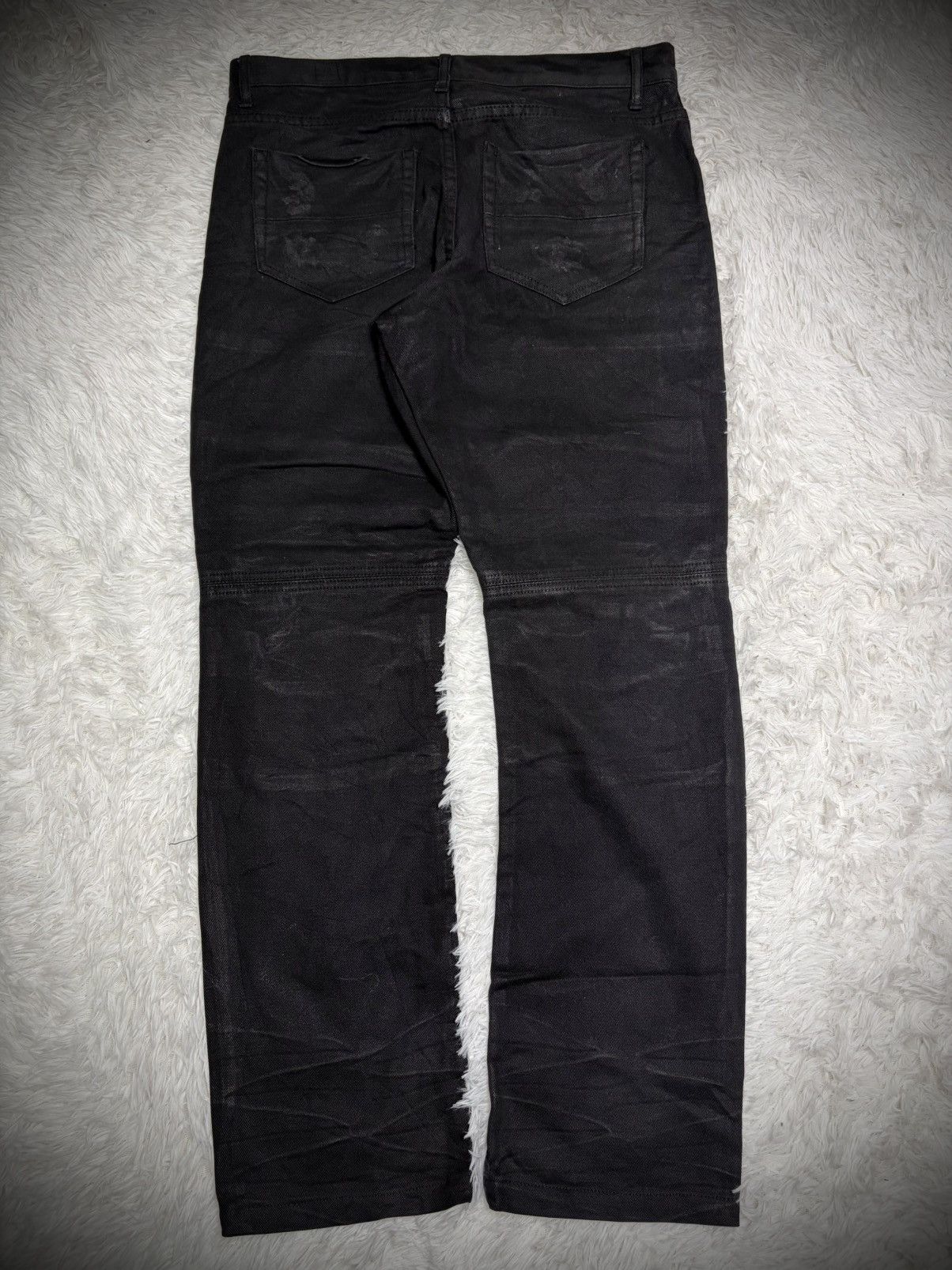 Japanese Brand 2000s Japanese Label Wax Black crust jeans Size US 35 - 6 Thumbnail