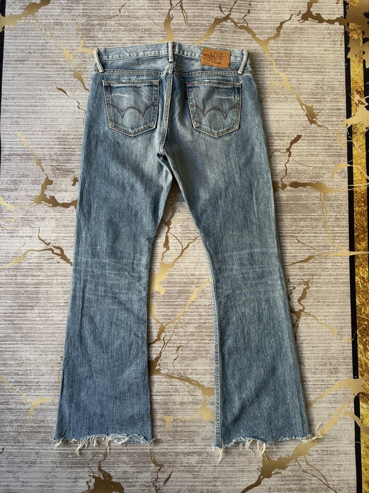 If Six Was Nine FLARE Edwin Miss 503 Rude Distressed Denim Size 30" / US 8 / IT 44 - 4 Thumbnail