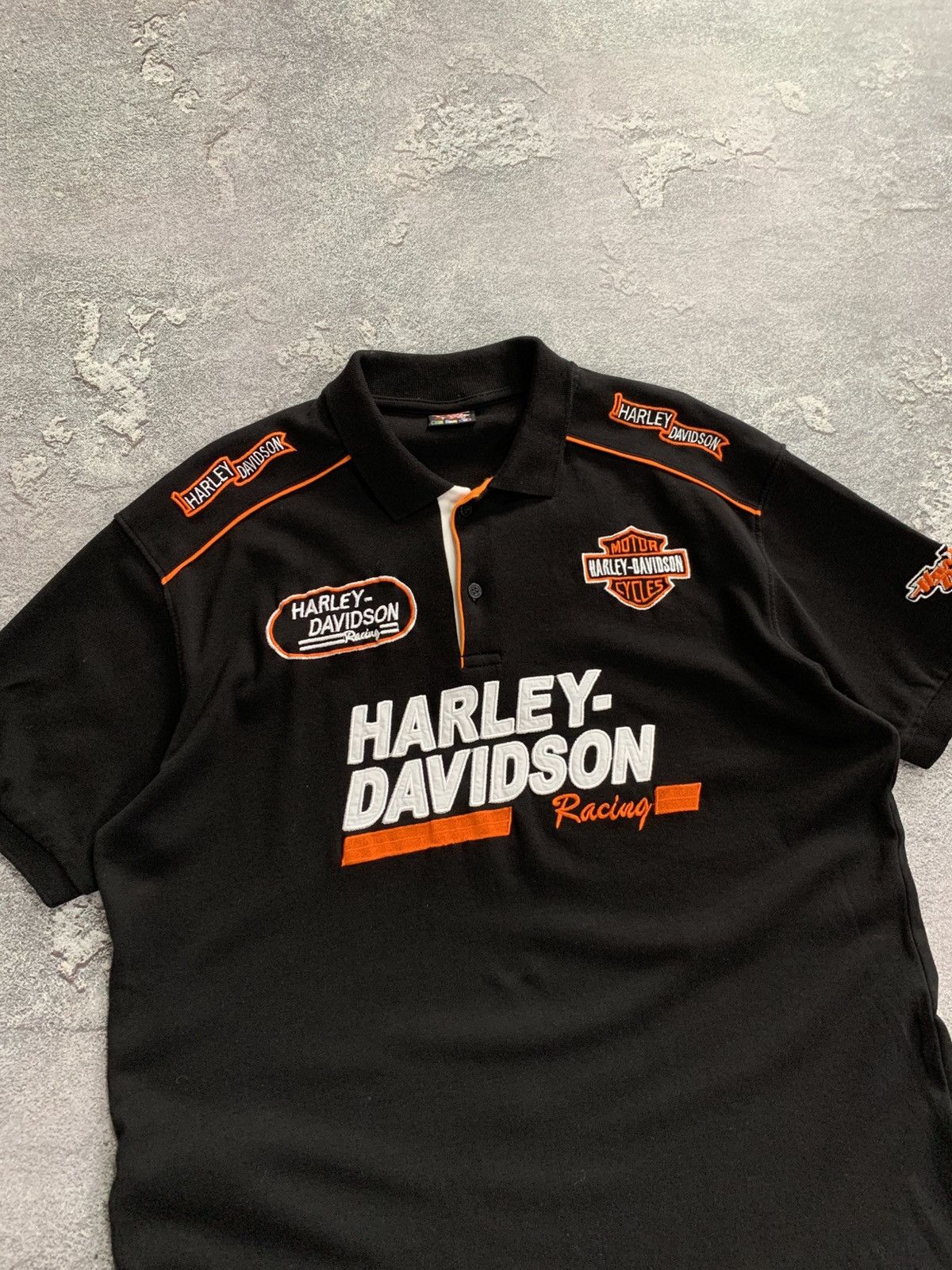 Harley Davidson VTG🔥 Harley Davidson Patch Logo Polo Shirt Size men’s L/XL Size US L / EU 52-54 / 3 - 2 Thumbnail