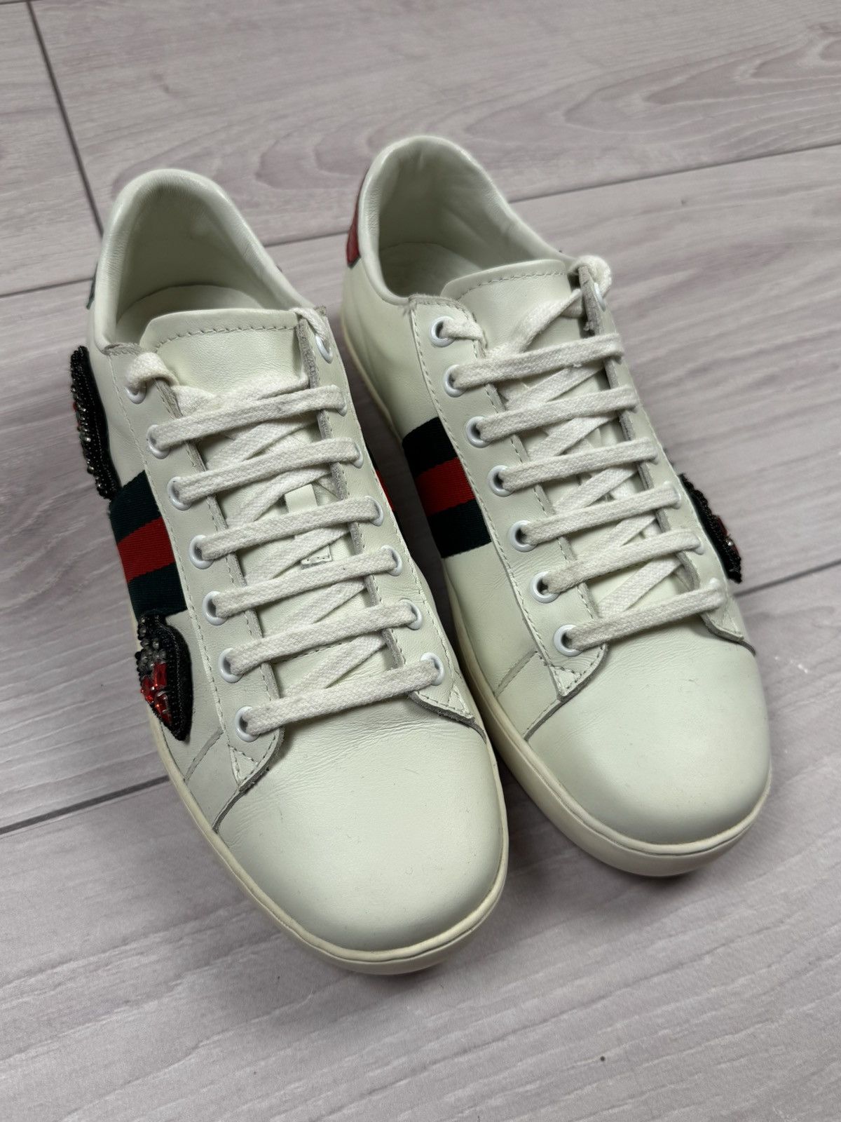 Gucci Gucci Arrow Ace Embroidered Sneakers 37 sz Size US 6.5 / IT 36.5 - 3 Thumbnail