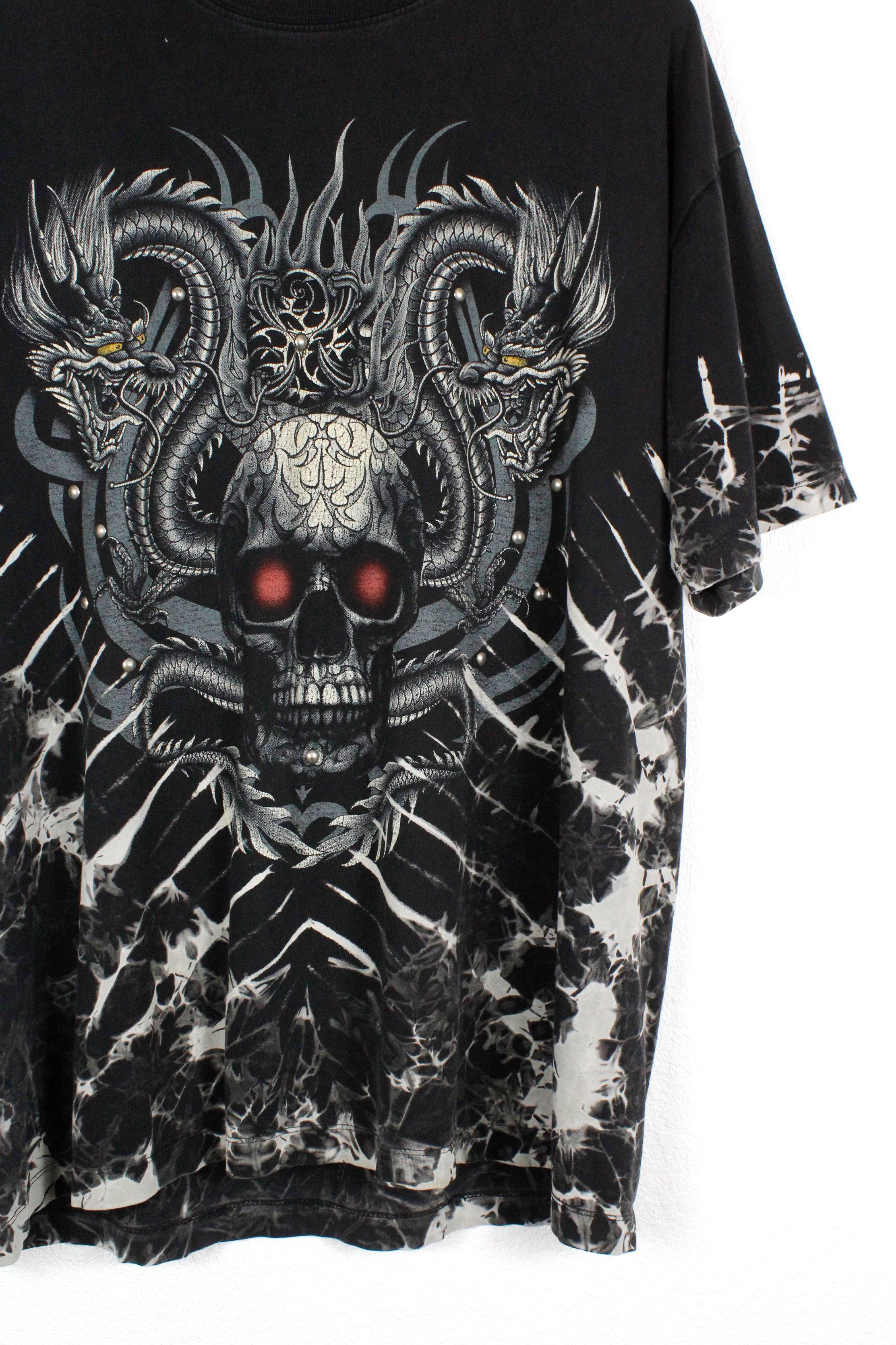 Vintage Y2K Vintage Skulls Thrash Skulls Graphic Embellished T-shirt Size US XL / EU 56 / 4 - 3 Thumbnail