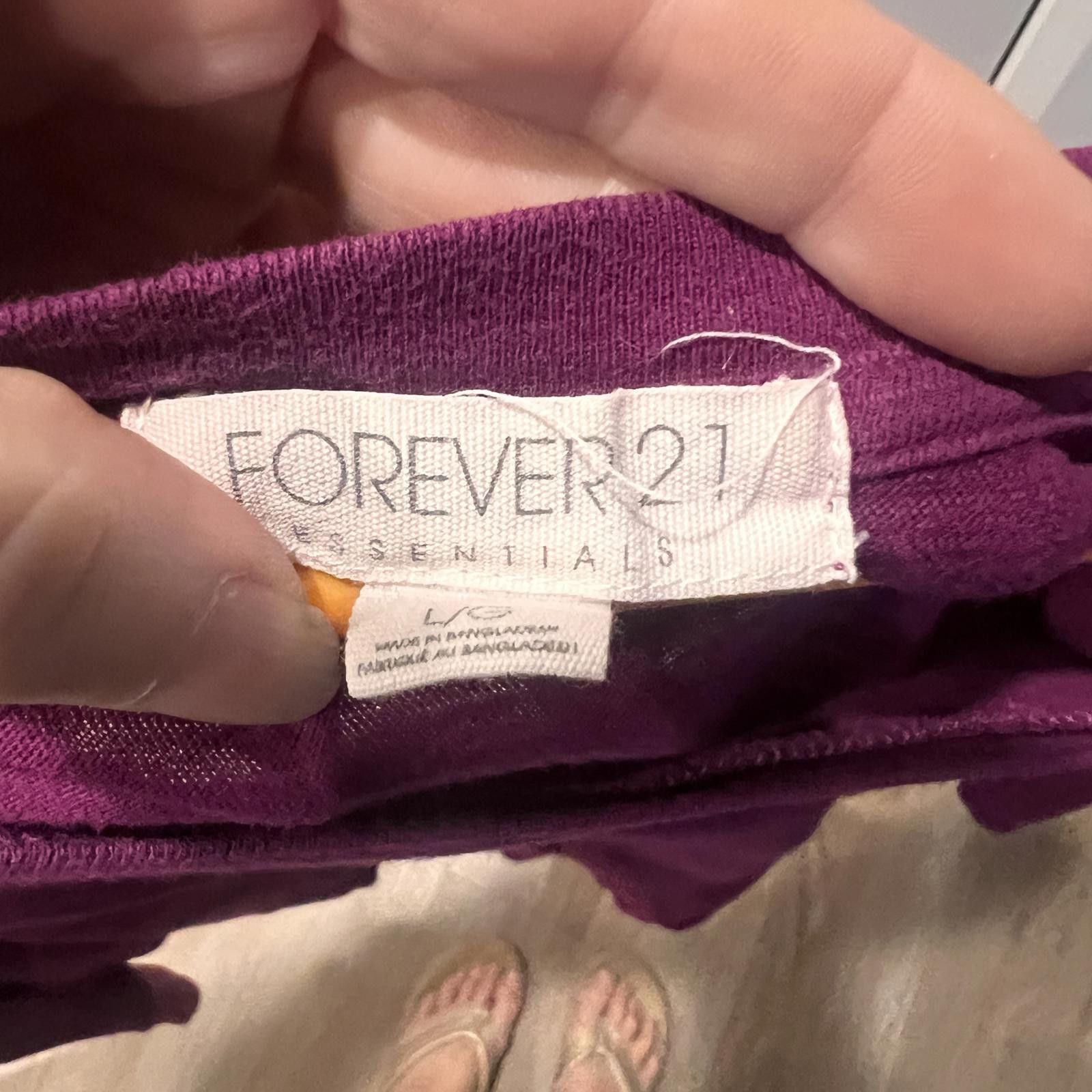 Forever 21 Forever 21 Essentials Women's Long Sleeve Top - Purple Size L / US 10 / IT 46 - 3 Thumbnail