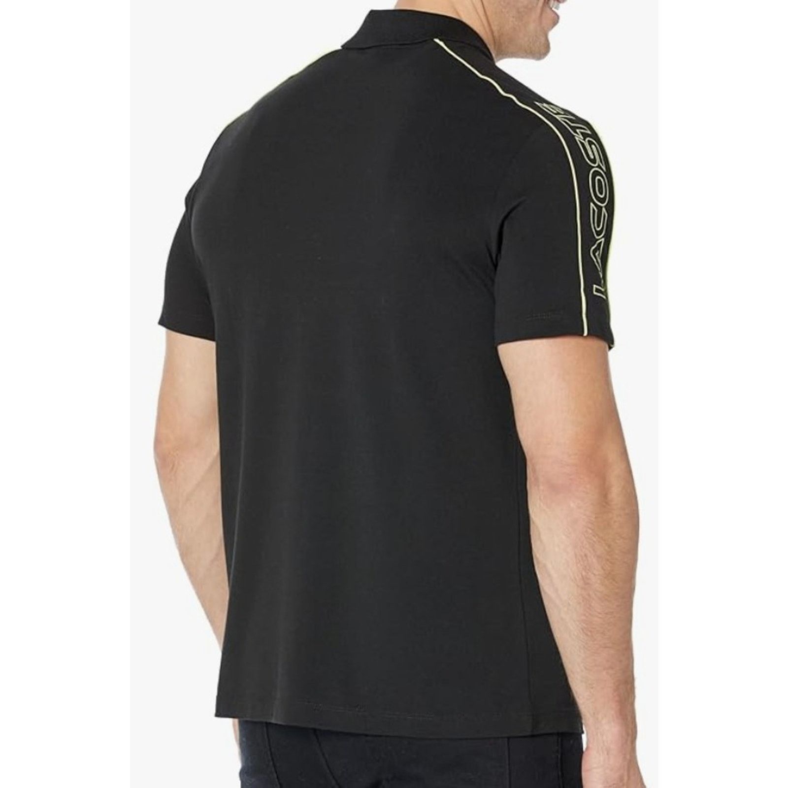 Lacoste Lacoste Men's Short Sleeve Piping Polo Shirt Noir/Limeira M Size US M / EU 48-50 / 2 - 3 Thumbnail