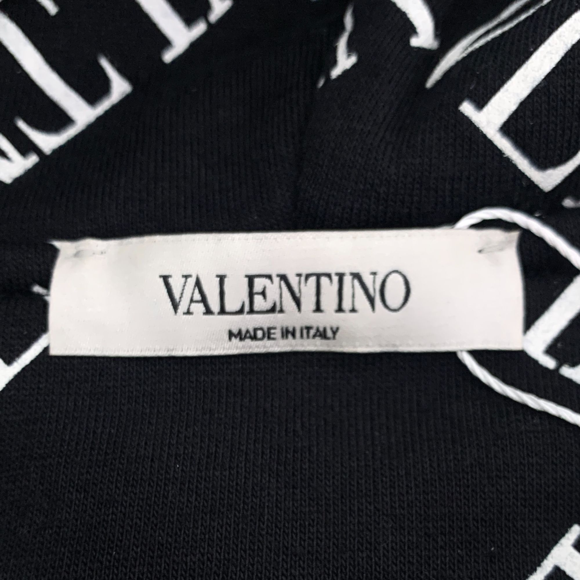 Valentino Valentino Black Logo Print Hooded Half-Zip Sweatshirt (Size Size US M / EU 48-50 / 2 - 2 Thumbnail