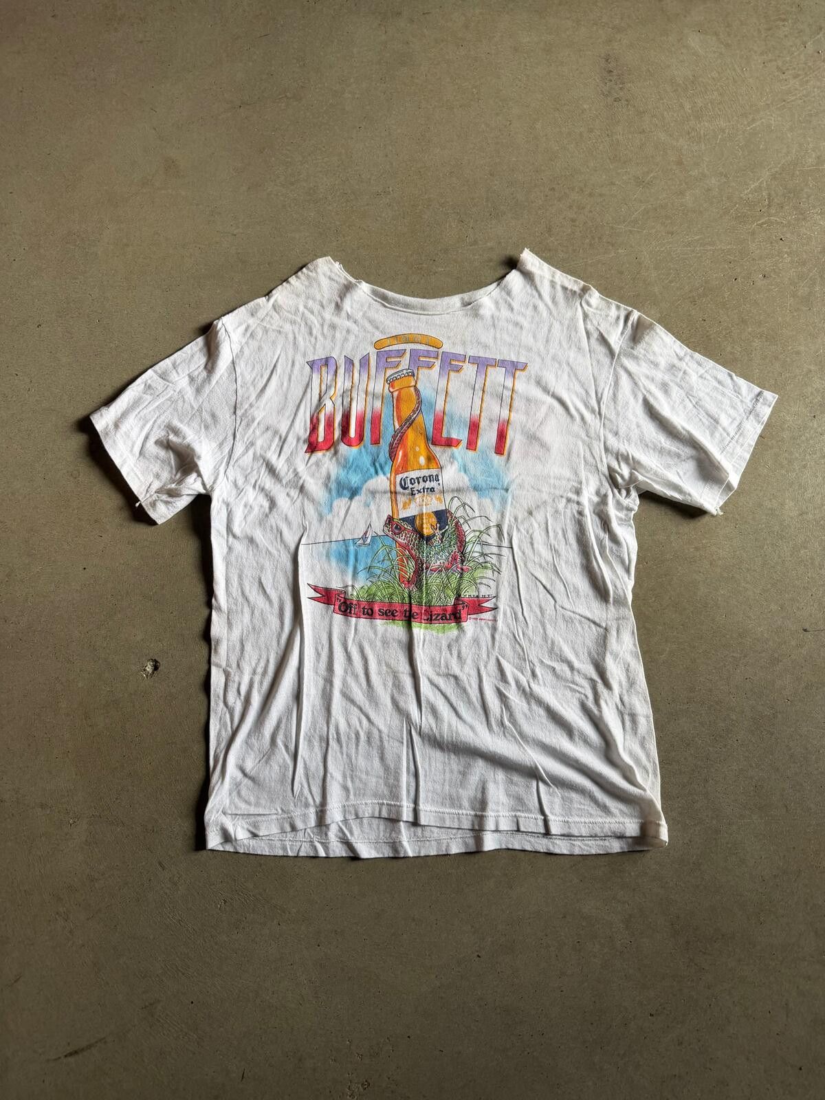 Jimmy Choo Vintage 1989 Jimmy Buffett Corona Lizard Crew Tee Sz L Size US L / EU 52-54 / 3 - 1 Thumbnail