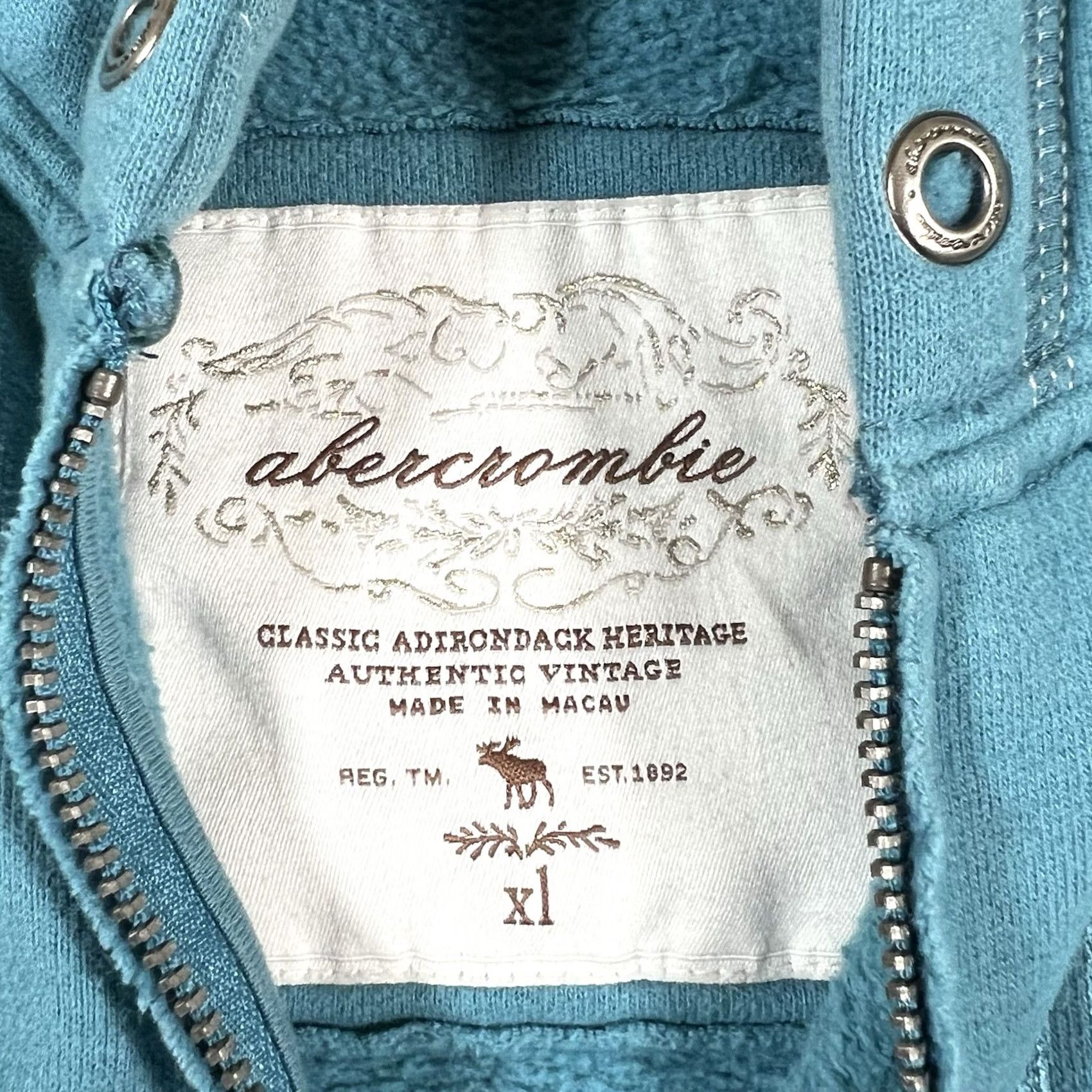 Abercrombie & Fitch VINTAGE Abercrombie & Fitch Hoodie Women XL Aqua Blue Full Zip Logo Y2k Vtg Mens Womens Size XL / US 12-14 / IT 48-50 - 4 Thumbnail