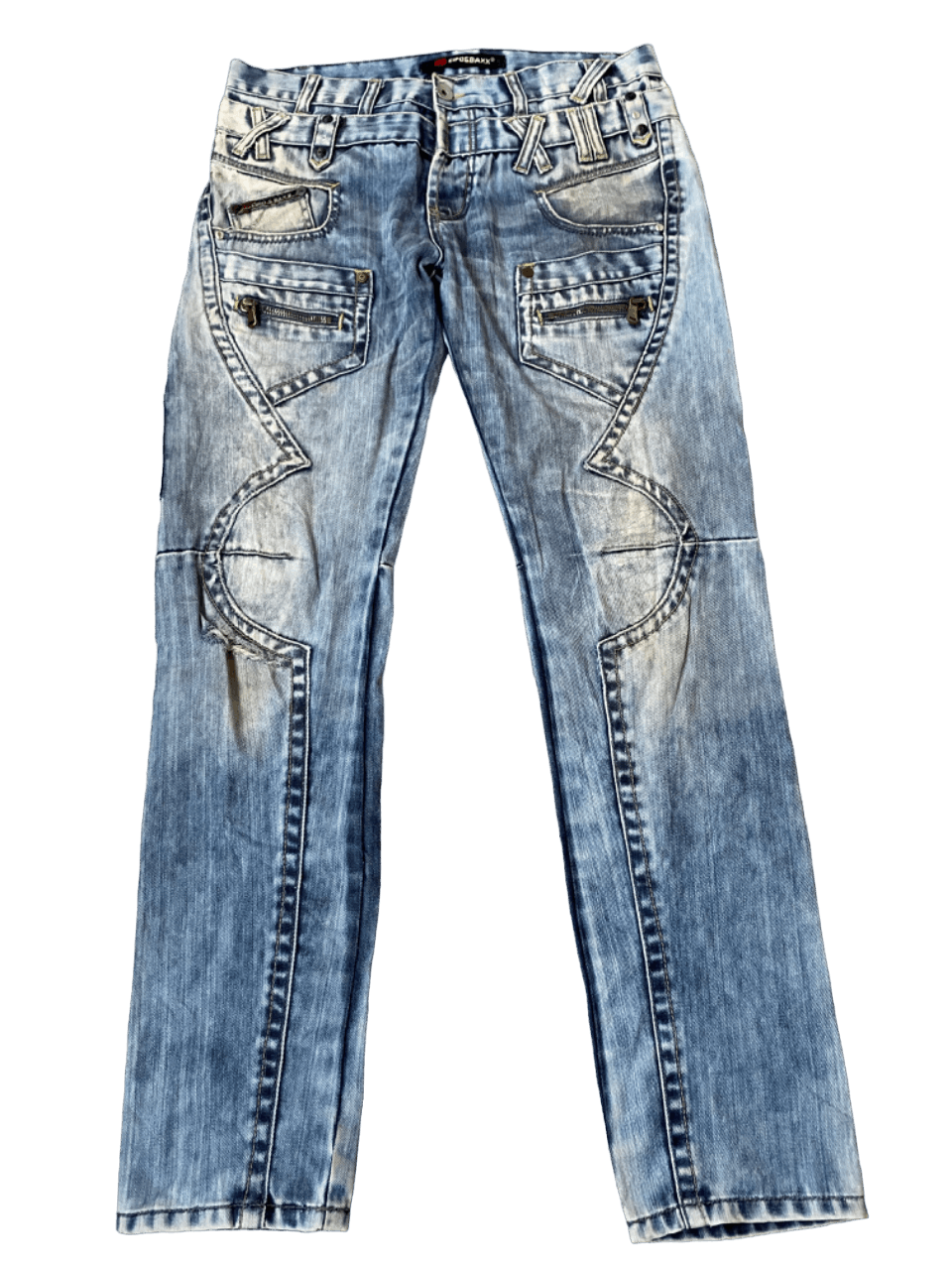 14th Addiction × If Six Was Nine Distressed Double Waist Multipocket Denim Size US 35 - 3 Thumbnail