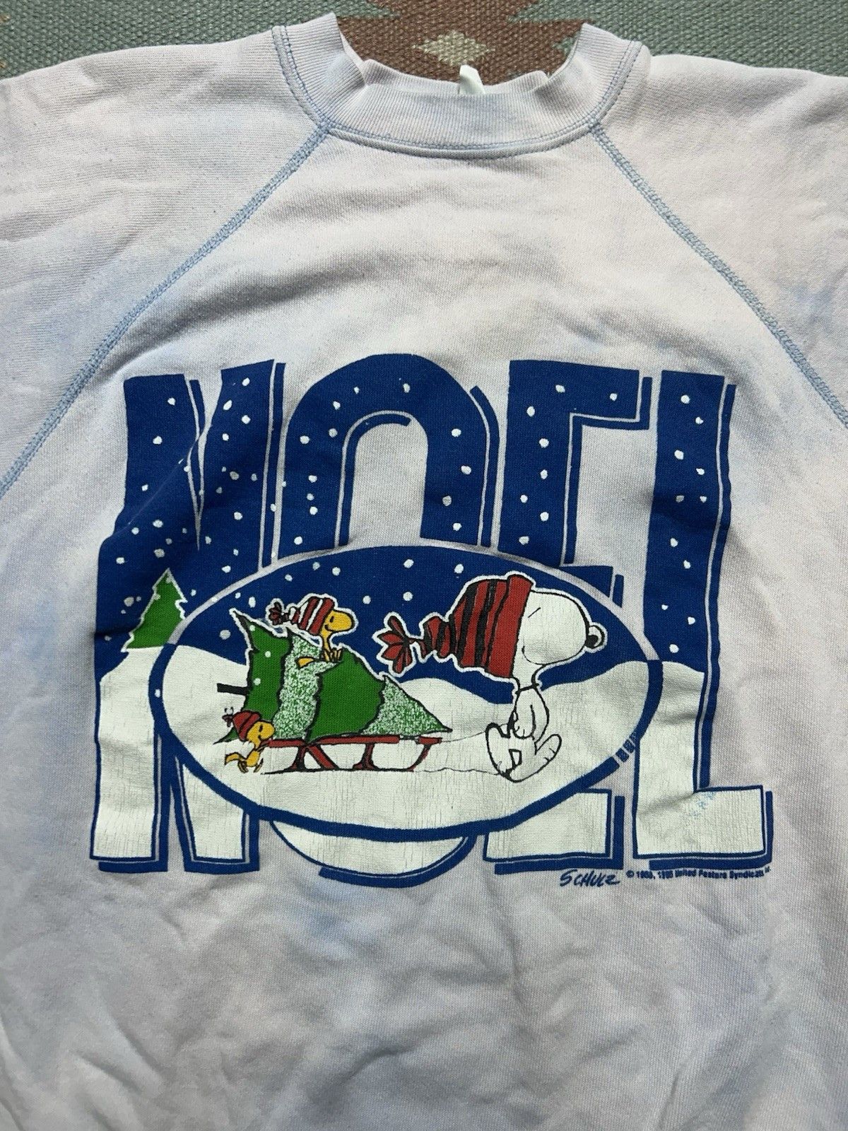 Vintage Vtg 80s sweatshirt snoopy Christmas Noel peanuts cartoon XL Size US XL / EU 56 / 4 - 2 Thumbnail