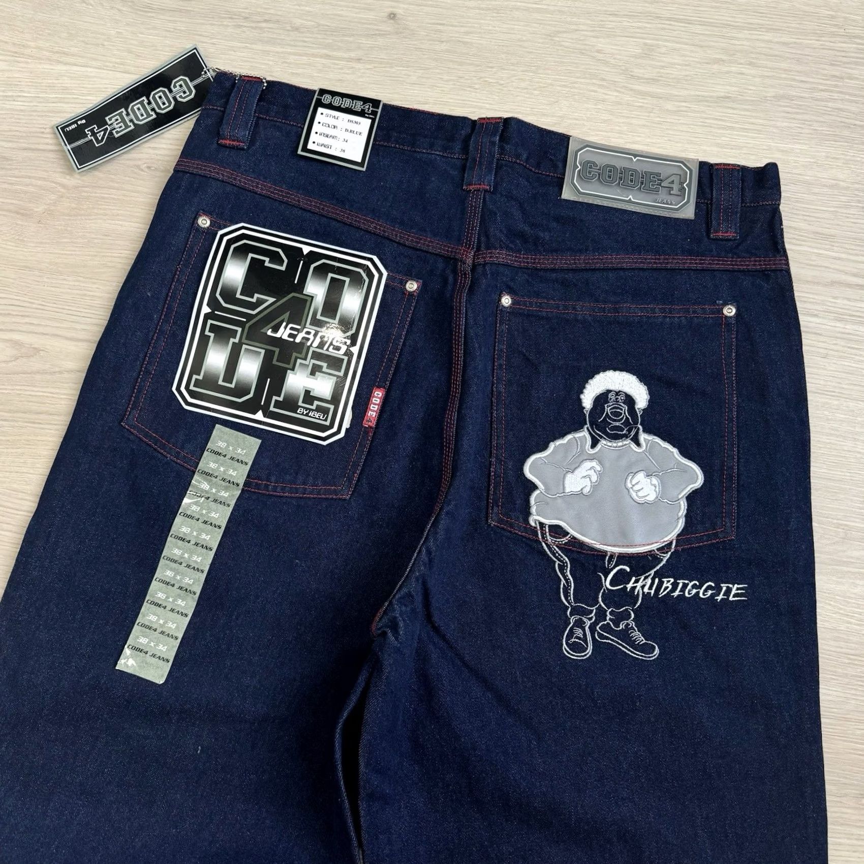 Fubu VINTAGE Chubiggie Jeans Baggy Style Denim 38x34 Men Blue JNCO Style NY Skate 90s 2000s Mens Size US 38 / EU 54 - 2 Thumbnail