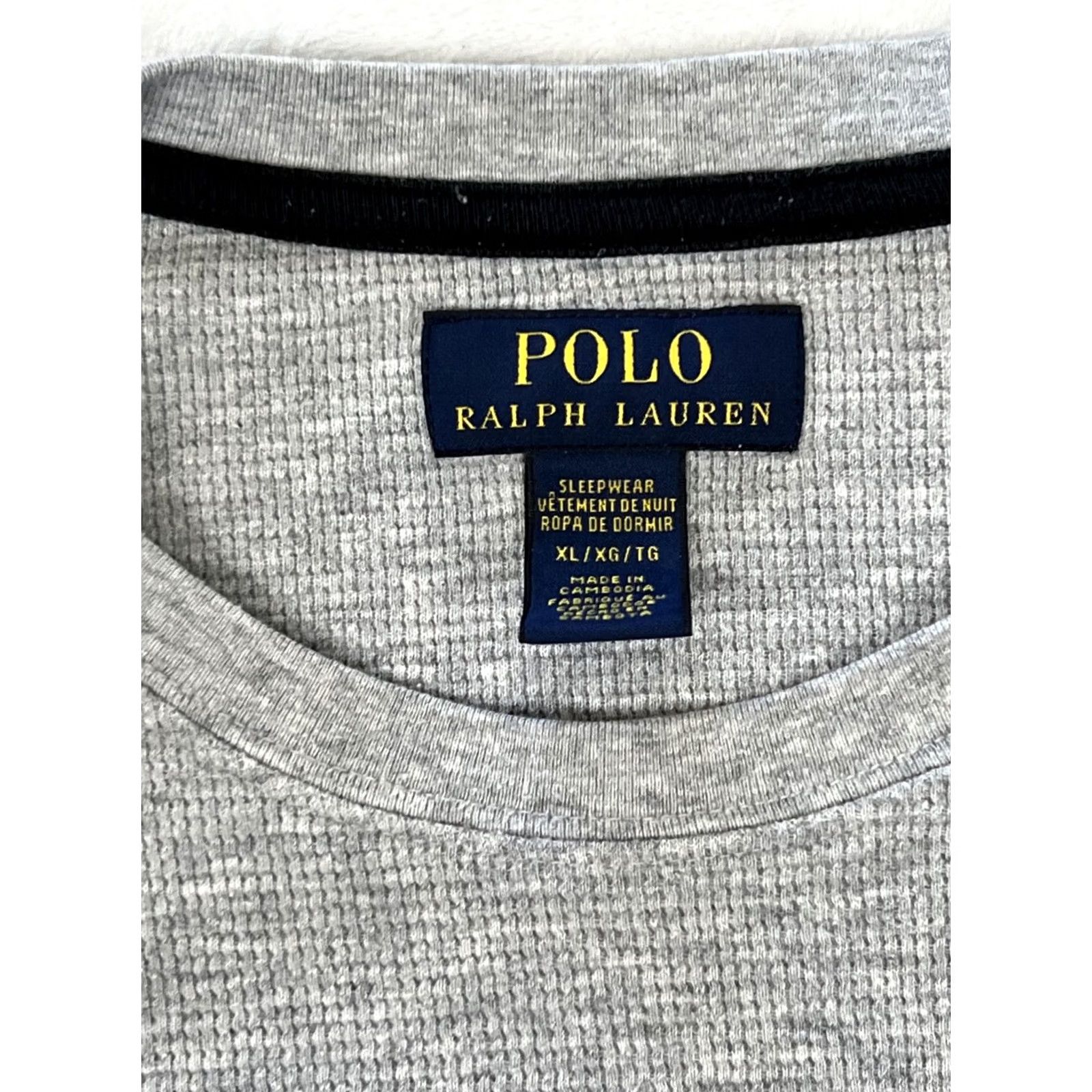 Polo Ralph Lauren Polo Ralph Lauren Sleep Shirt Gray XL Long Sleeve Crew Neck Knit Logo Pocketless Pullover 100% Cotton Men Vintage: No Size US XL / EU 56 / 4 - 3 Thumbnail