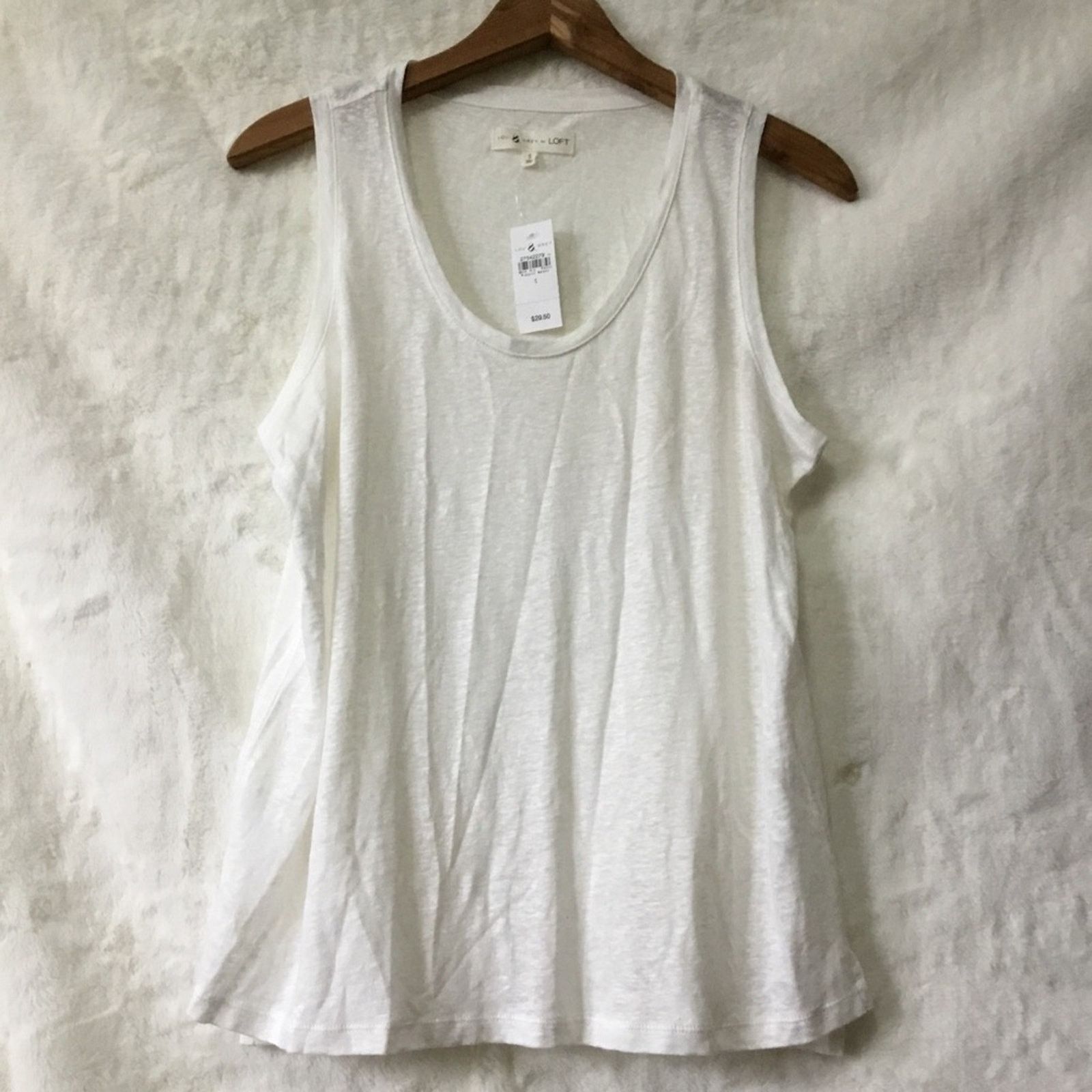 Lou & Grey Lou & Grey by Loft White Linen Tank Top Size S / US 4 / IT 40 - 1 Thumbnail