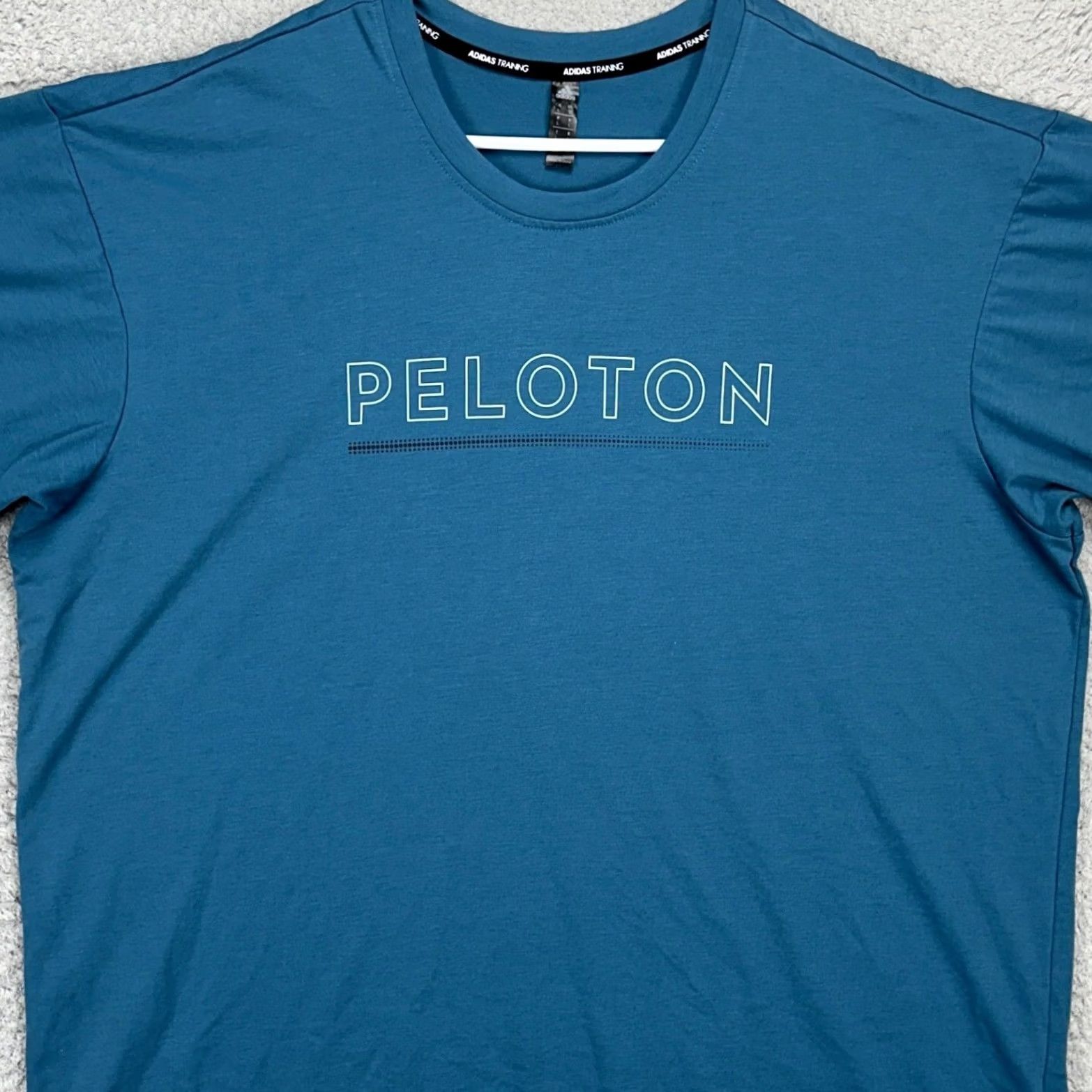 Adidas Adidas Peloton Mens Training T-Shirt Short Sleeve Blue Large Crew Neck Stretch Breathable Polyester Cotton Spandex - Regular Size L Shirts Men Size US L / EU 52-54 / 3 - 2 Thumbnail
