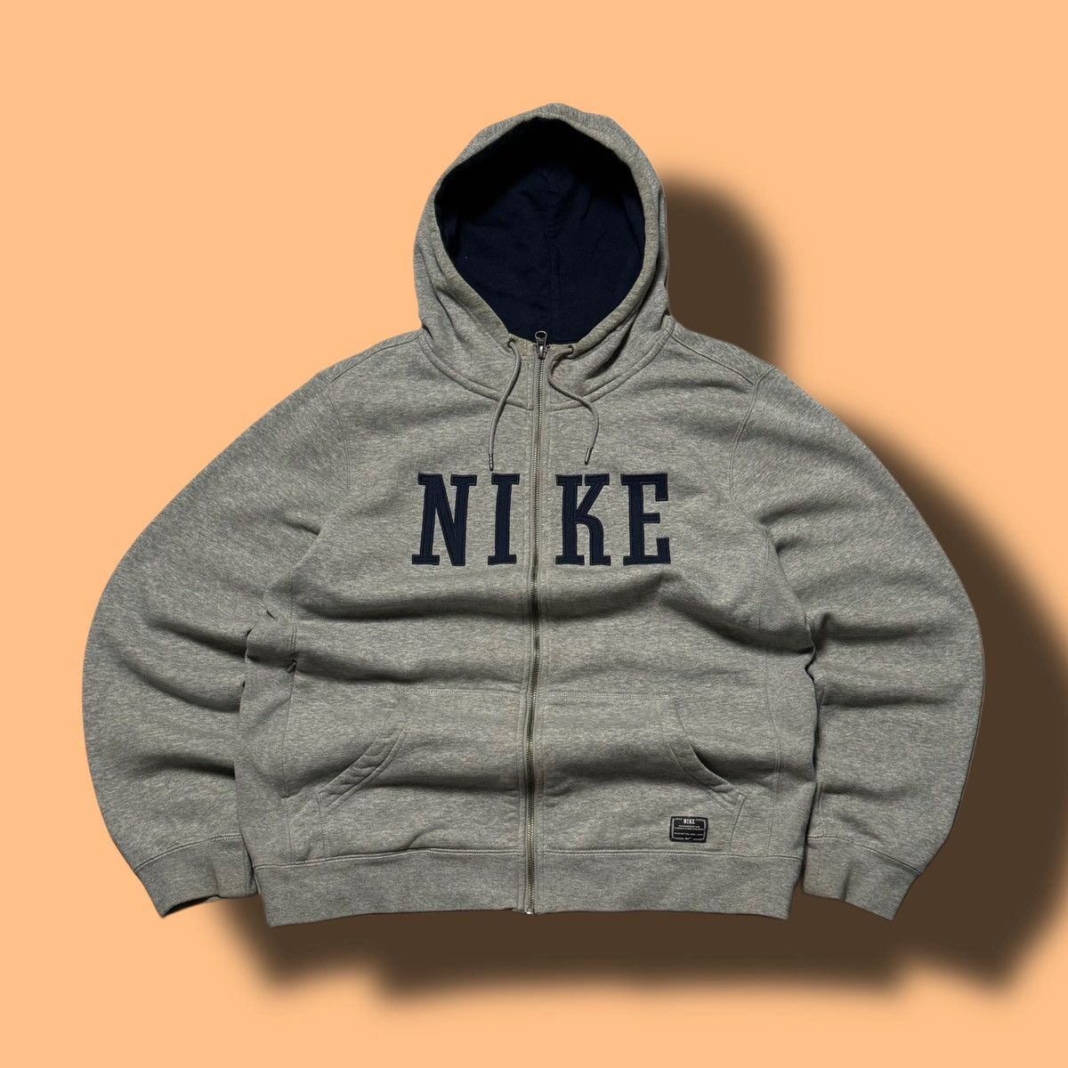 Nike × Vintage 00s Nike Vintage Big Logo Oversize Drill Zip Hoodie Y2K Size US L / EU 52-54 / 3 - 1 Thumbnail
