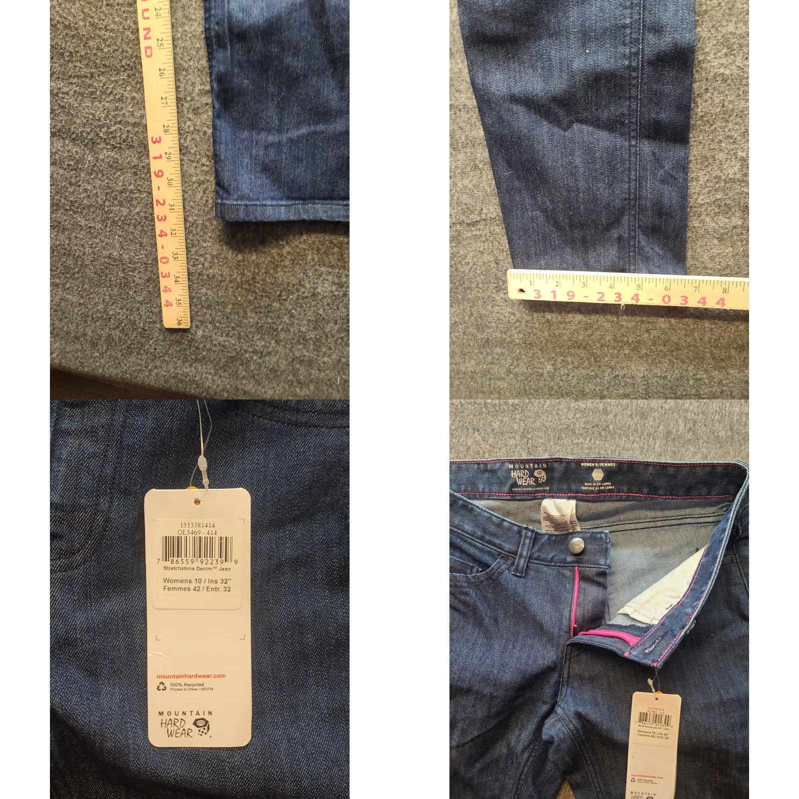 Mountain Hardwear VINTAGE Mountain Hardwear Stretchstone Jean Womens 10 x 32 Slim Fit Outdoors Workwear Size 24" / US 00 / IT 34 - 8 Thumbnail