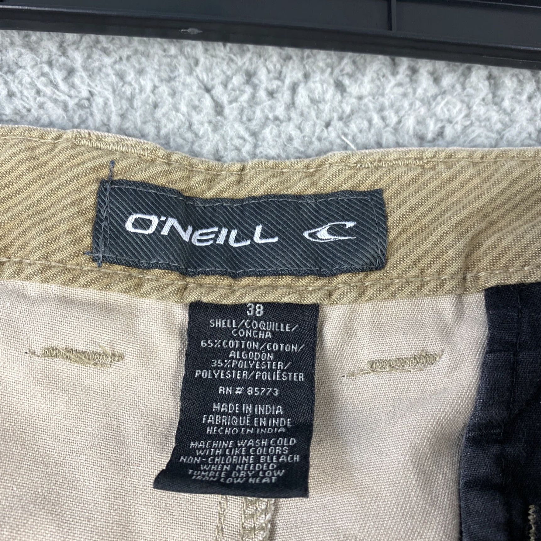 O'Neill O’Neill Shorts Mens Tan Flat Front Standard Fit Size 38 Gray / 45-7 Mens, Chino, Flat Front, Regular, Size 38, Color Tan, O’Neill Size US 38 / EU 54 - 5 Thumbnail