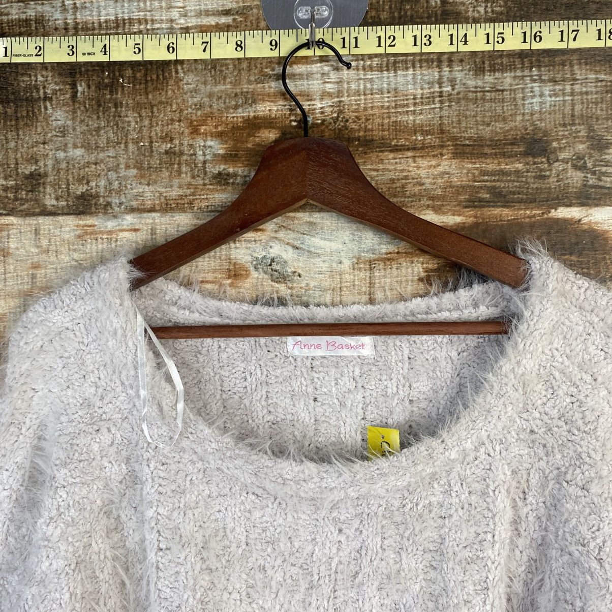 Homespun Knitwear × Japanese Brand DL Anne Basket Gray Mohair Knitwear #C1115 Size L / US 10 / IT 46 - 4 Thumbnail