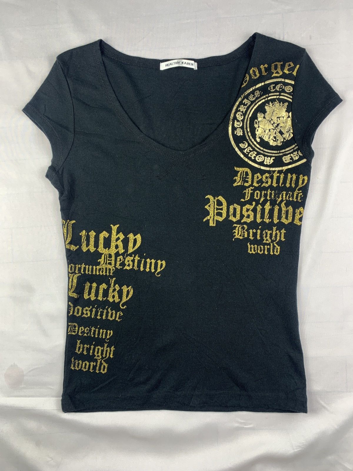Seditionaries y2k Healthy Karen Japan Black Poem Word Goth Wide Collar Top Size M / US 6-8 / IT 42-44 - 1 Thumbnail
