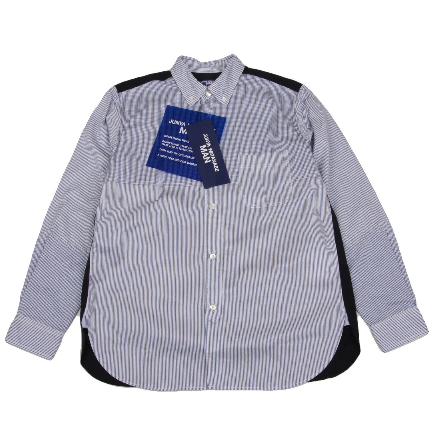 Junya Watanabe Button-Down Striped Shirt in Navy Blue and Others, XS Size US XS / EU 42 / 0 - 1 Thumbnail