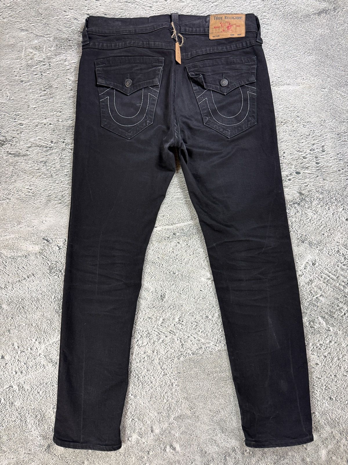 True Religion True Religion black jeans white thick stitching Y2K Rocco Size US 34 / EU 50 - 1 Thumbnail