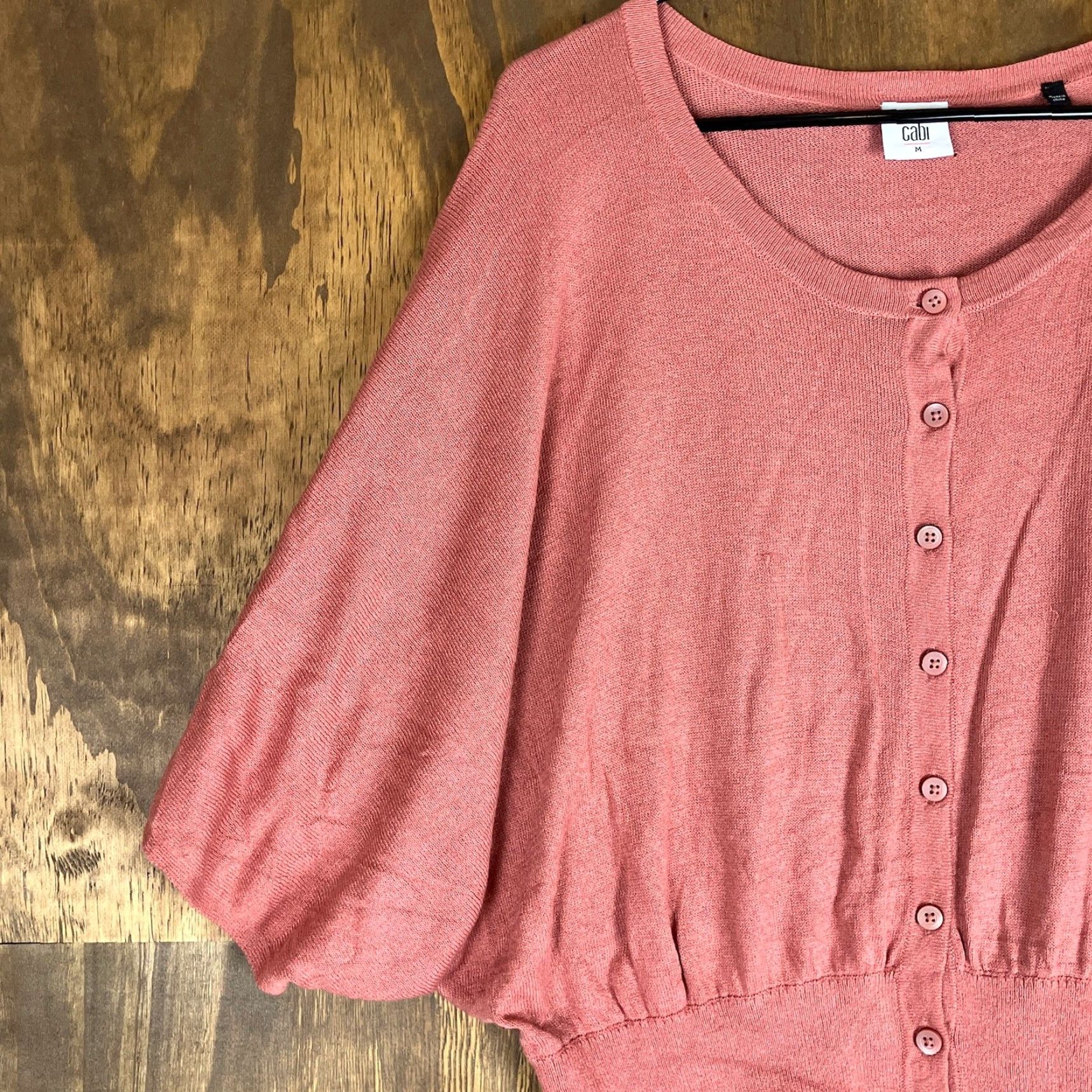 Vintage CAbi Blouse Womens Dusty Rose Drop Waist Kimono Button Front Stretch M Size M / US 6-8 / IT 42-44 - 4 Thumbnail