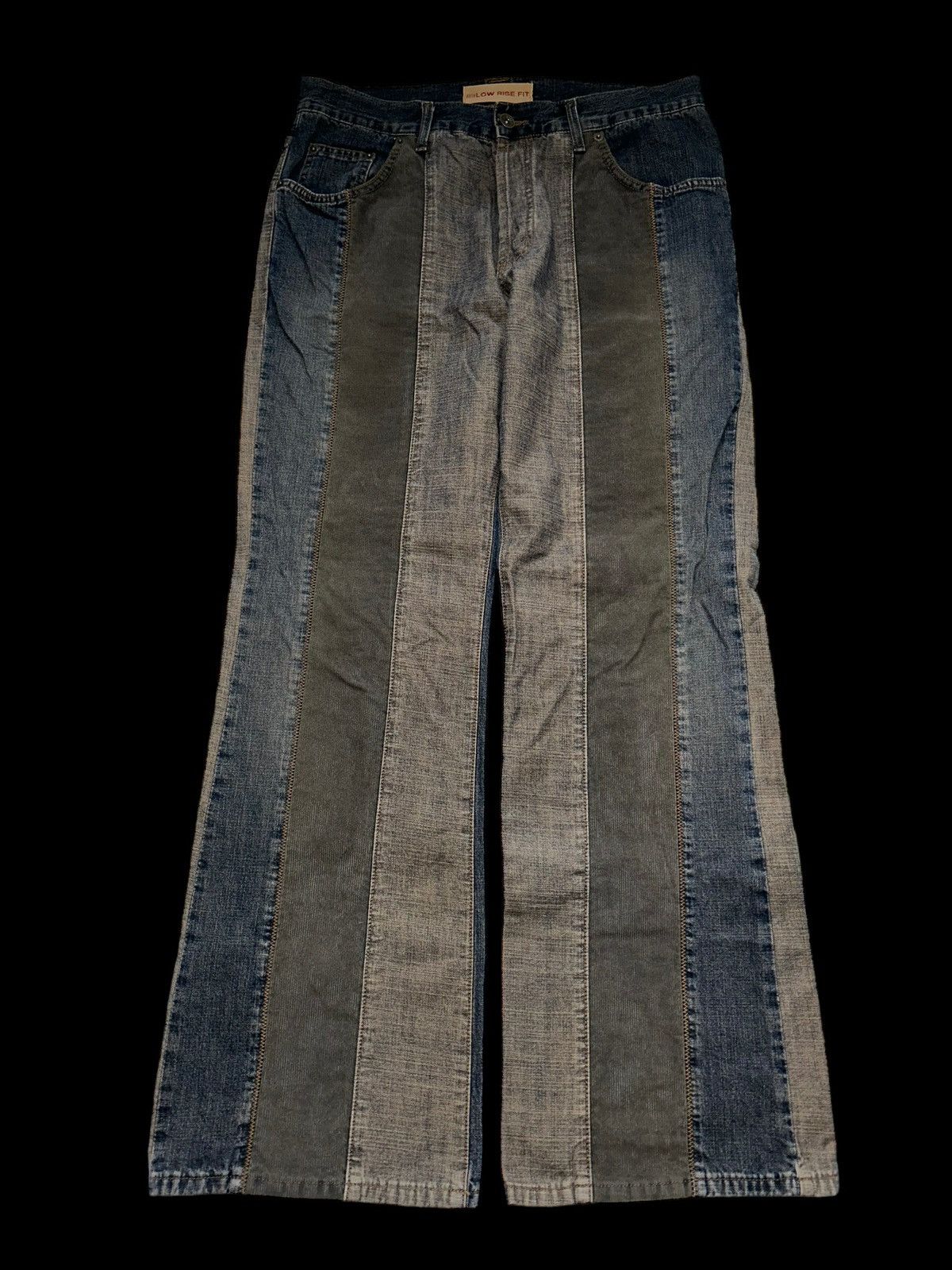 image of Vintage Japanese Baggy Washed Constructed Denim Jeans Cyber in Navy, Men's (Size 34)