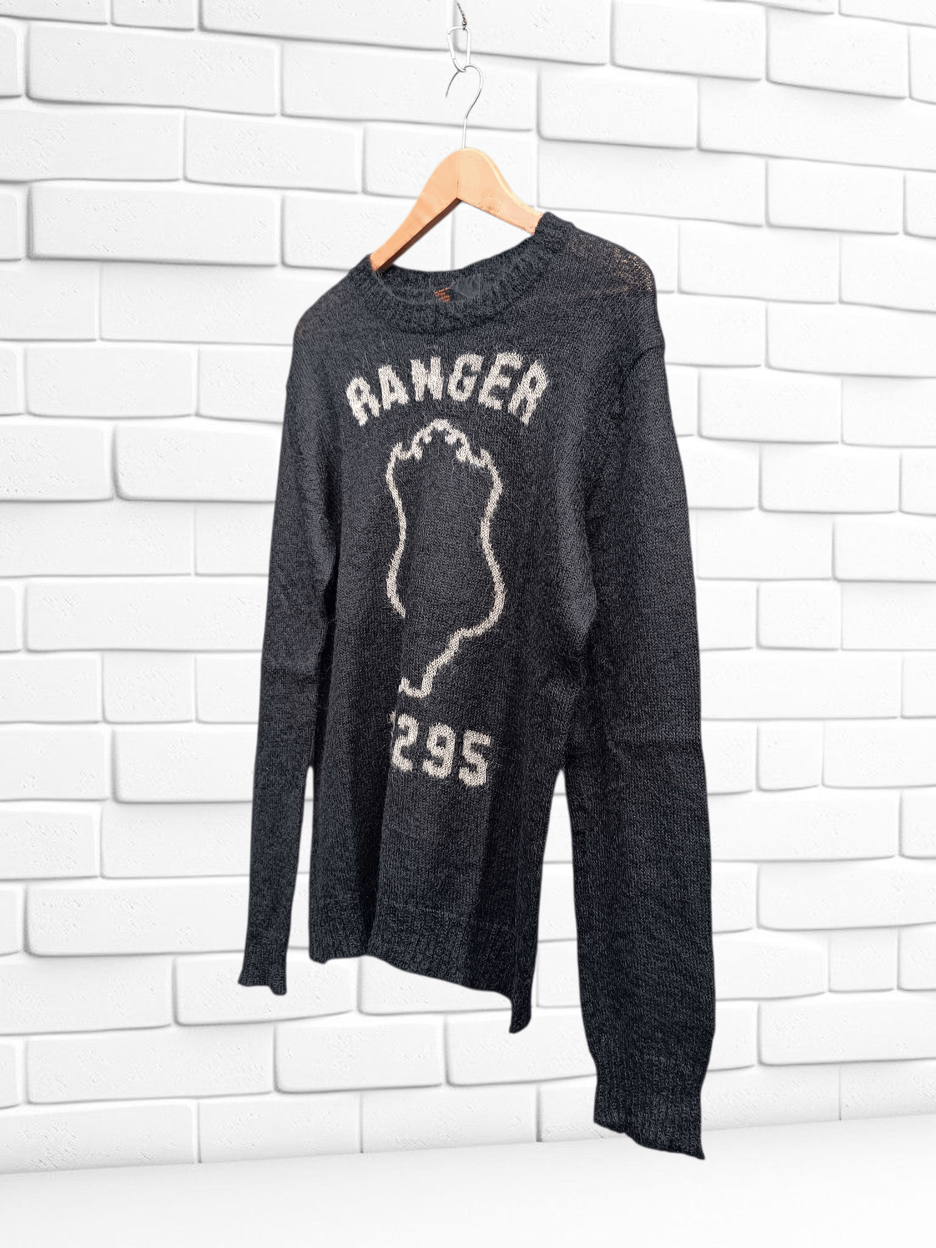 Japanese Brand 291295=Homme Mohair Ranger Sheild Knit Numbernine Style Size US L / EU 52-54 / 3 - 2 Thumbnail