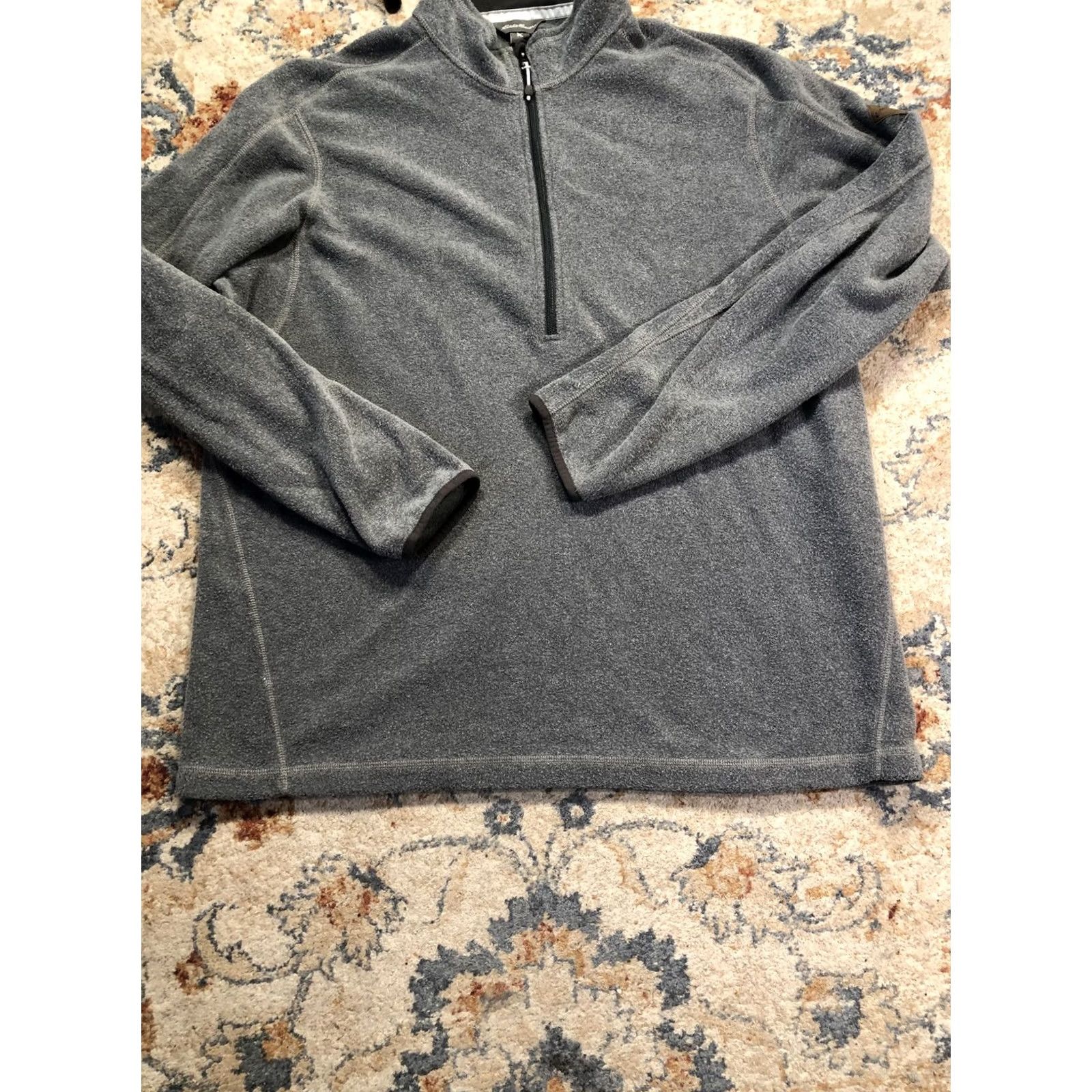 Eddie Bauer Eddie Bauer Sweater Mens 2XLT Gray Fleece Quarter Zip Mock Neck Pullover Outdoor Size US XXL / EU 58 / 5 - 5 Thumbnail