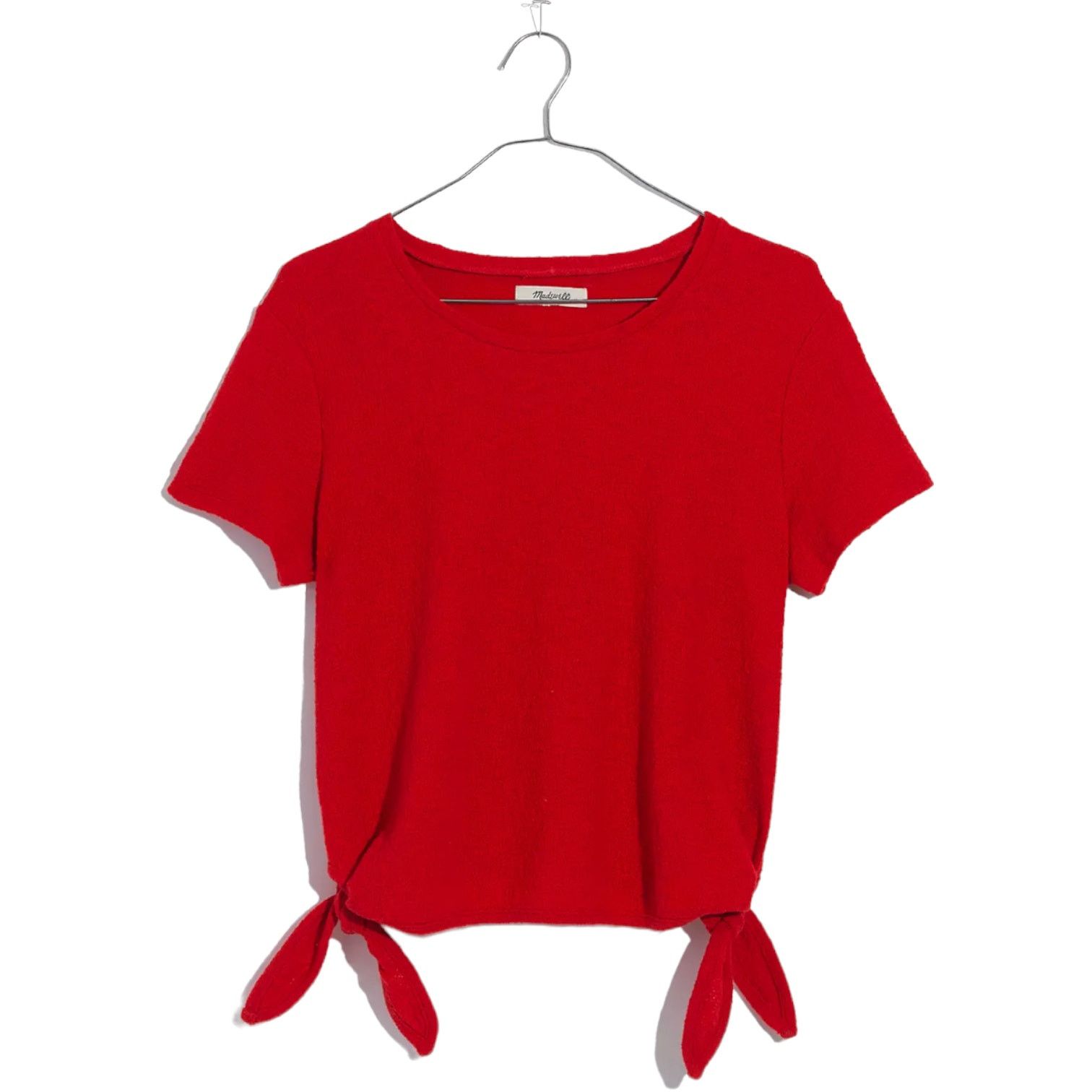 Madewell Madewell Small Texture & Thread Modern Side-Tie Top Red Size S / US 4 / IT 40 - 9 Thumbnail