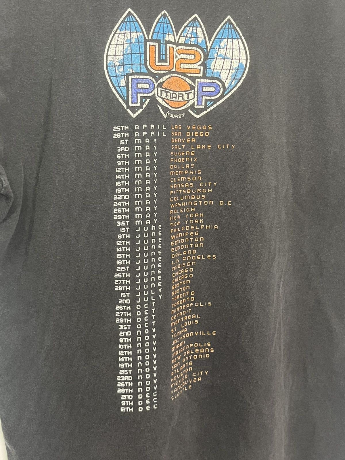 Vintage U2 Pop Mart Concert 1997 Tour T-Shirt Polygram tee Size US M / EU 48-50 / 2 - 7 Thumbnail